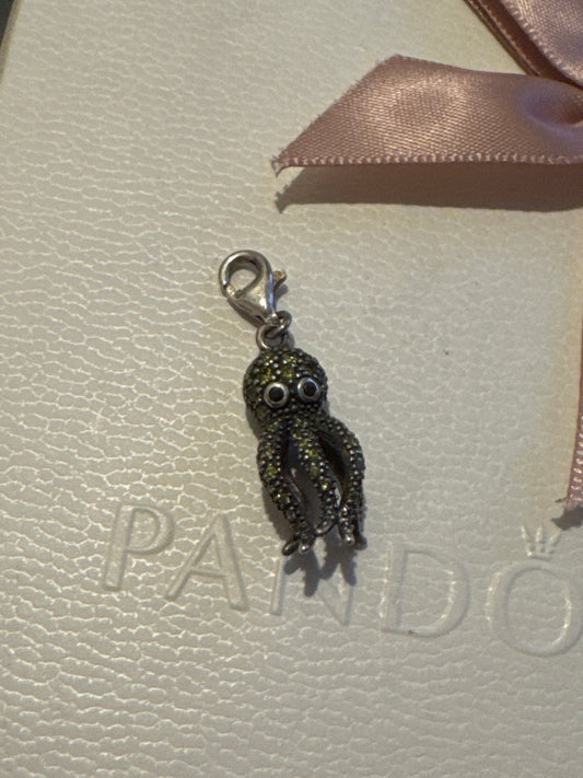 Genuine Thomas Sabo Green Pave Dangle Squid Octopus Animal Charm