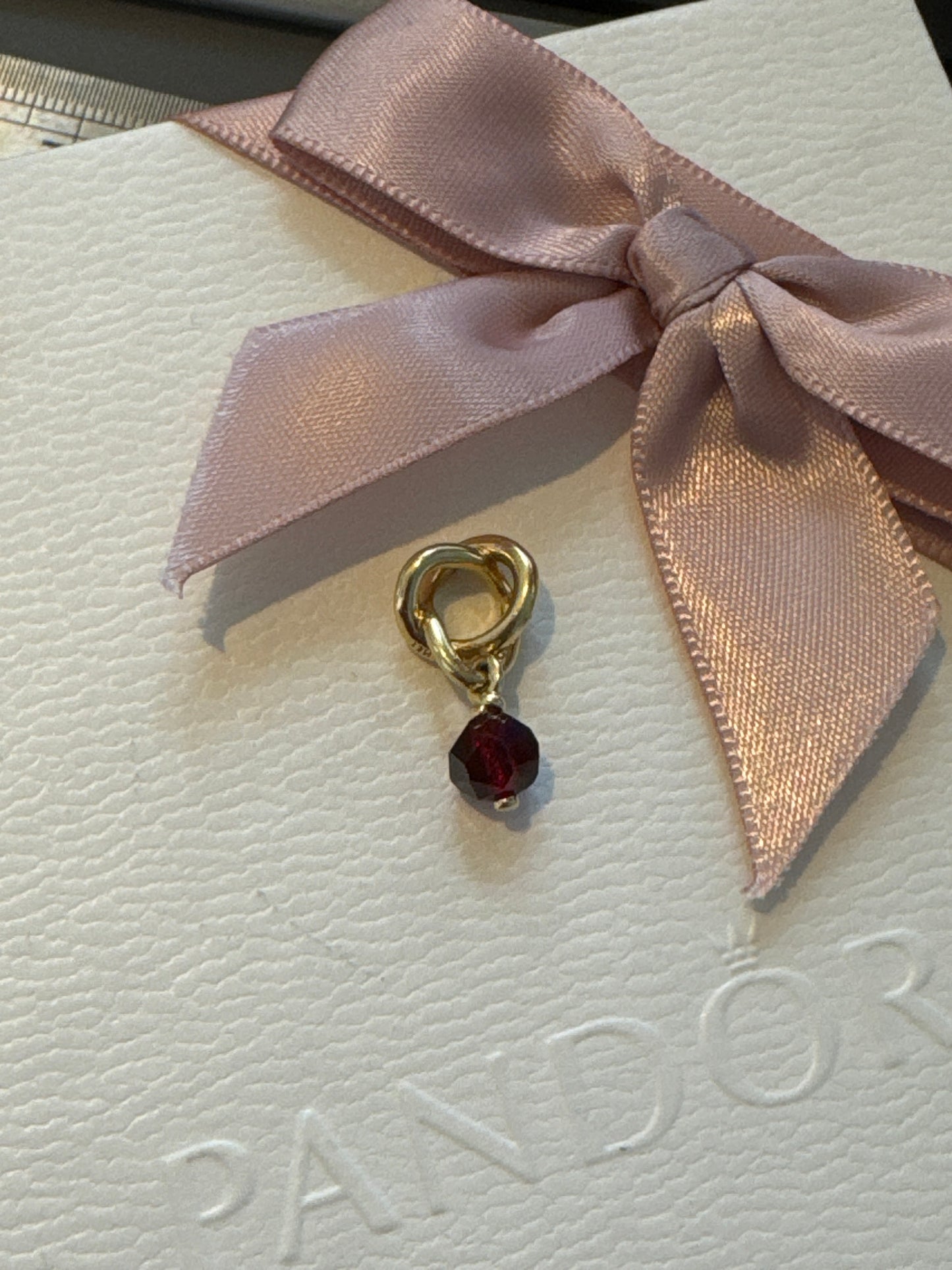 Genuine Pandora New Style Shine Garnet Birthstone Dangle Charm