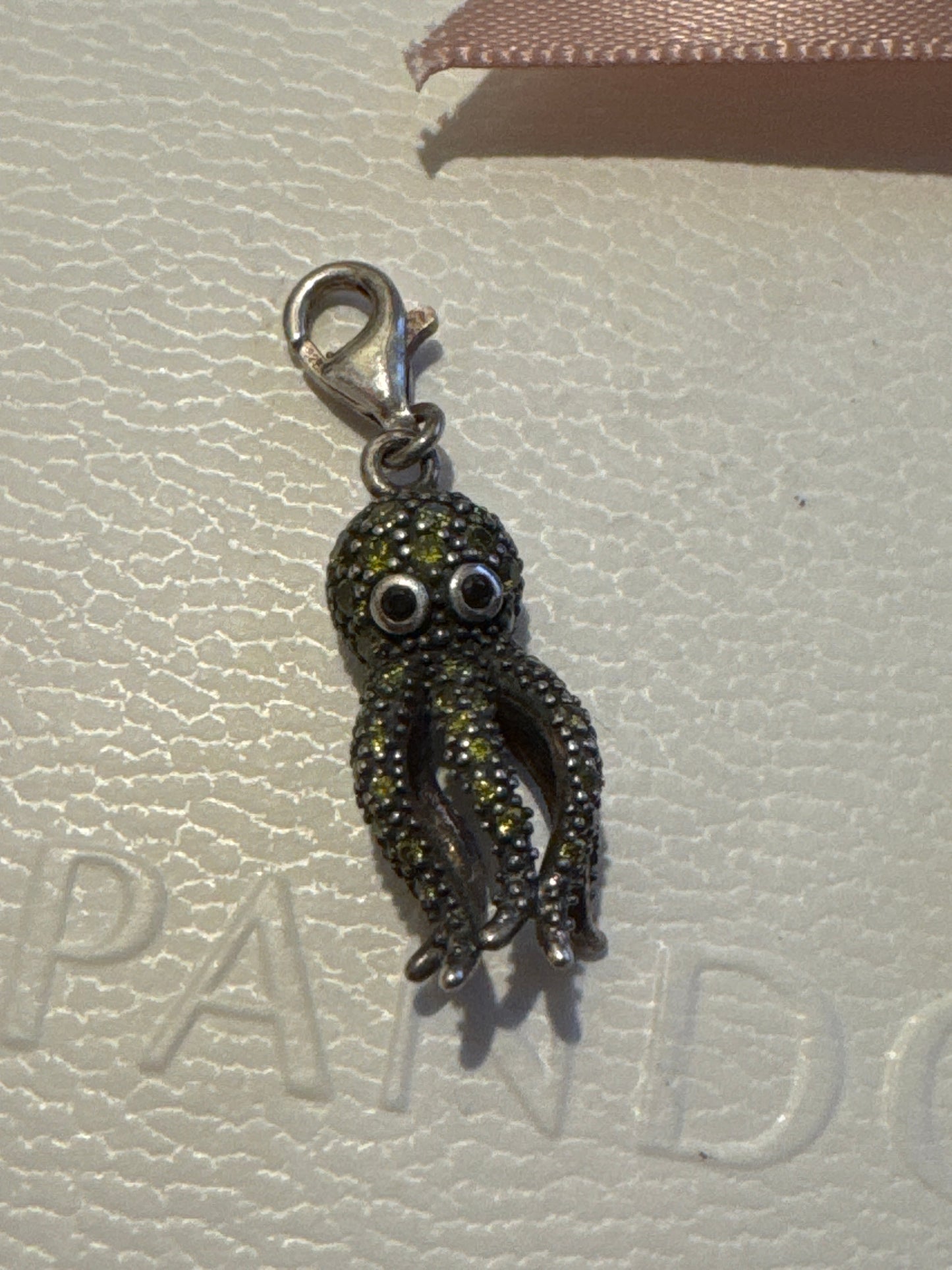 Genuine Thomas Sabo Green Pave Dangle Squid Octopus Animal Charm