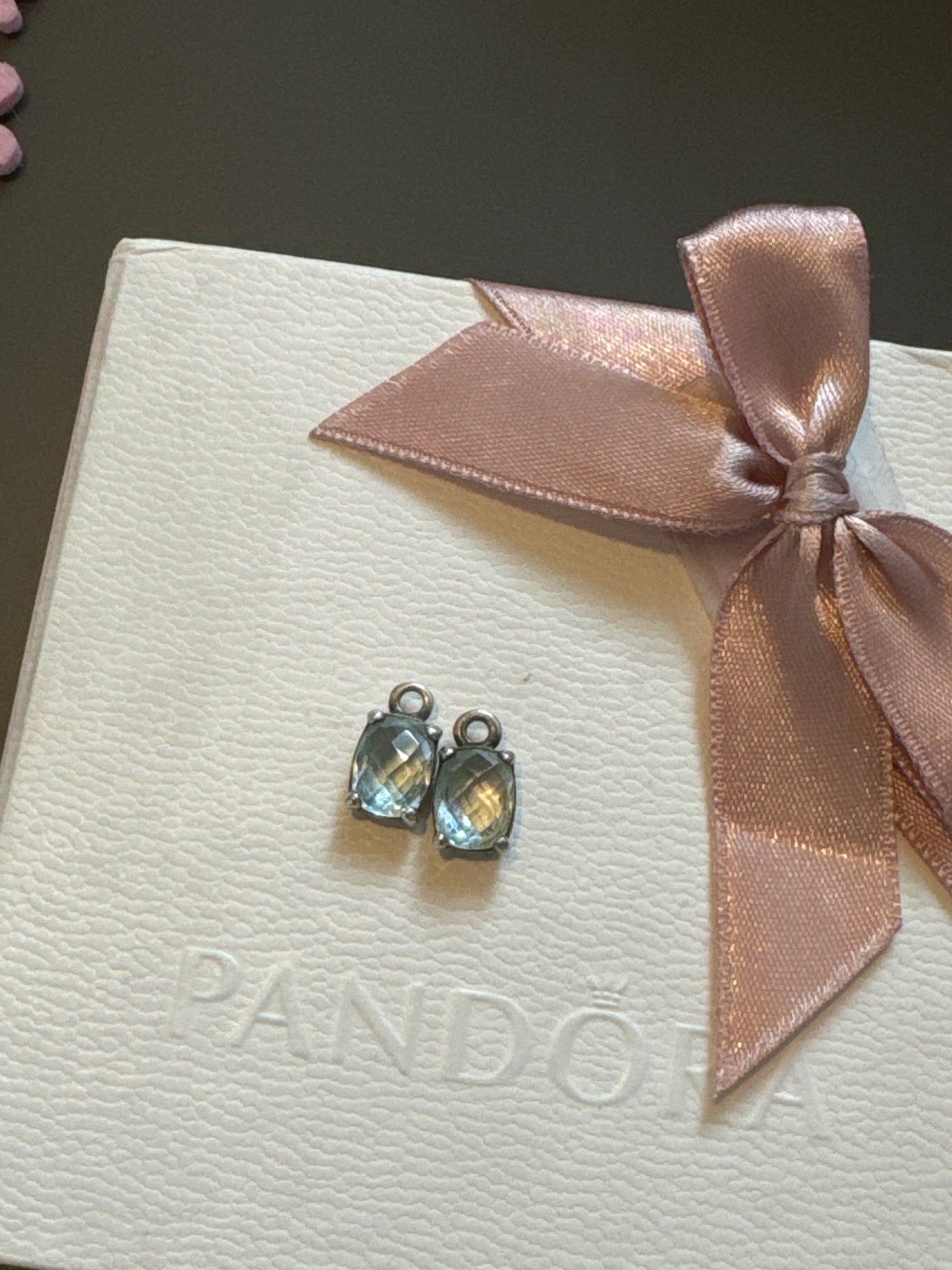 Genuine Pandora Topaz Breeze Compose Earrings Charms