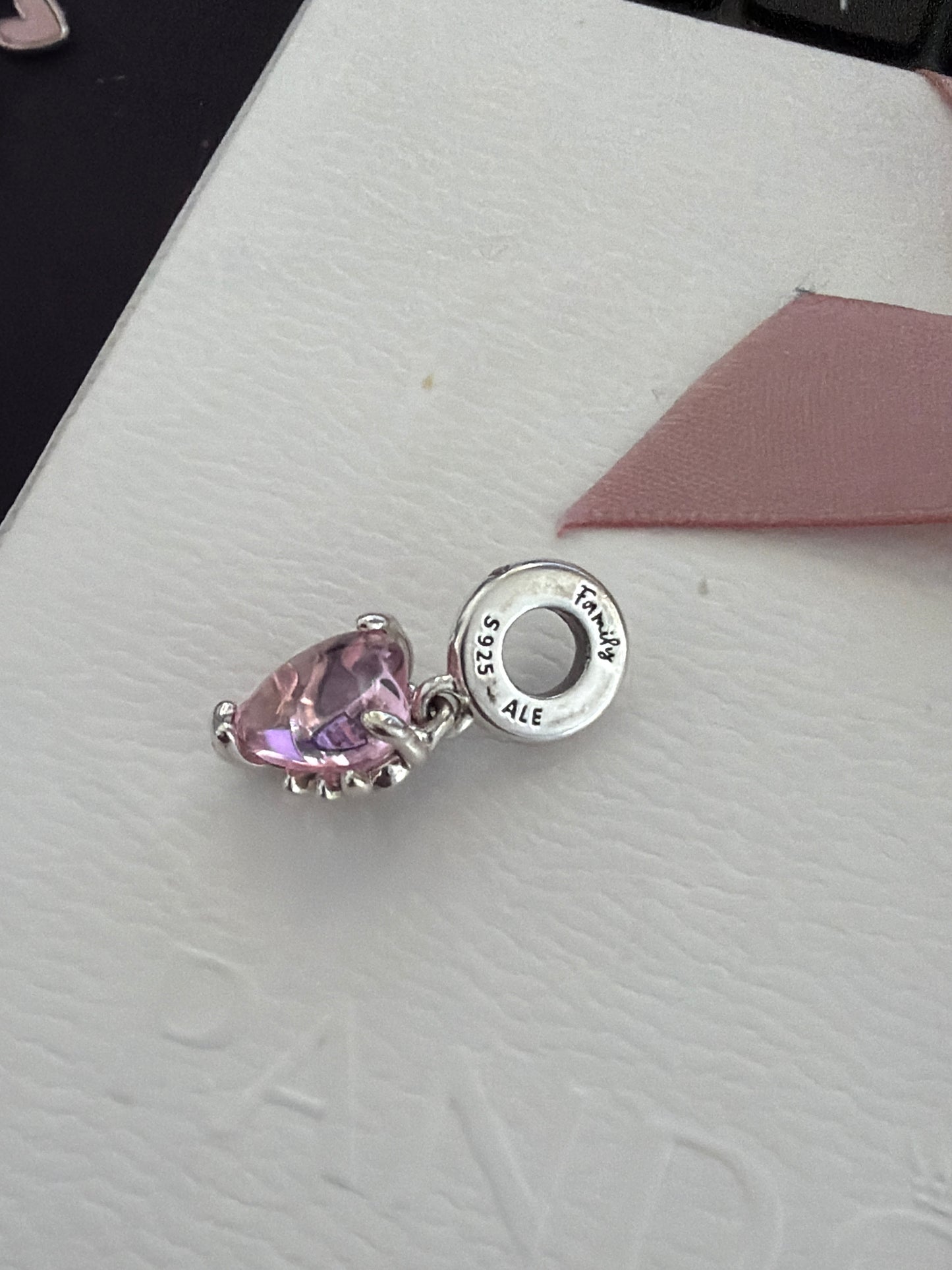 Genuine Pandora Family Tree Pink Murano Dangle Charm