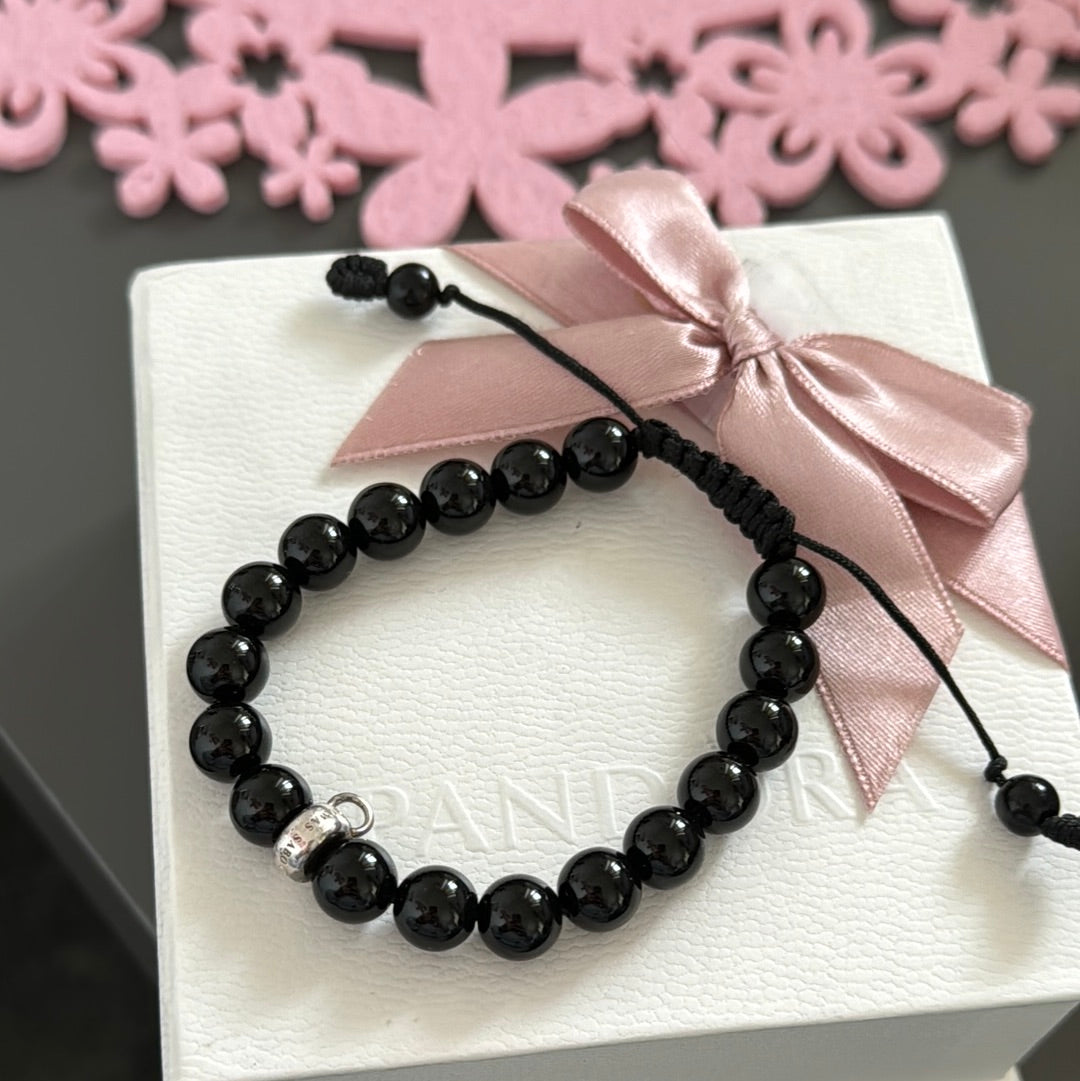 Genuine Thomas Sabo Black Onyx Stone Bracelet Slider Material Medium