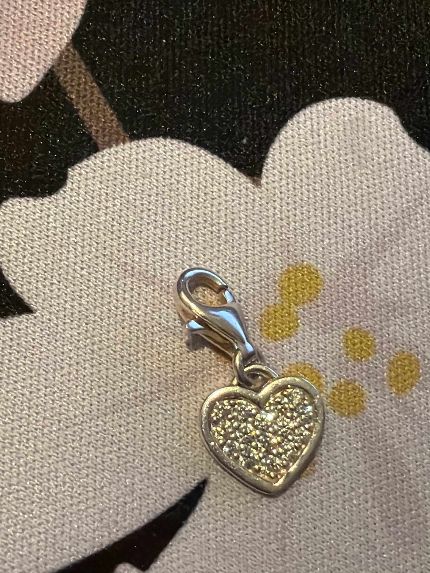 Genuine Thomas Sabo Sterling Silver Dangle Clip Pave Heart Charm