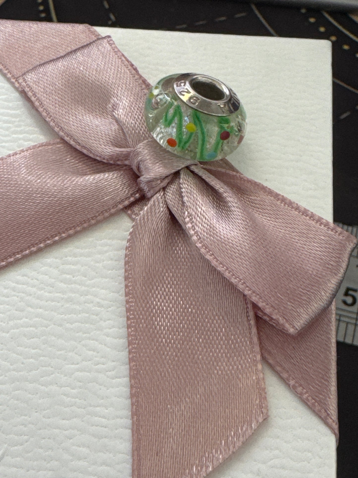Genuine Chamilia Murano Christmas Tree Glass Charm
