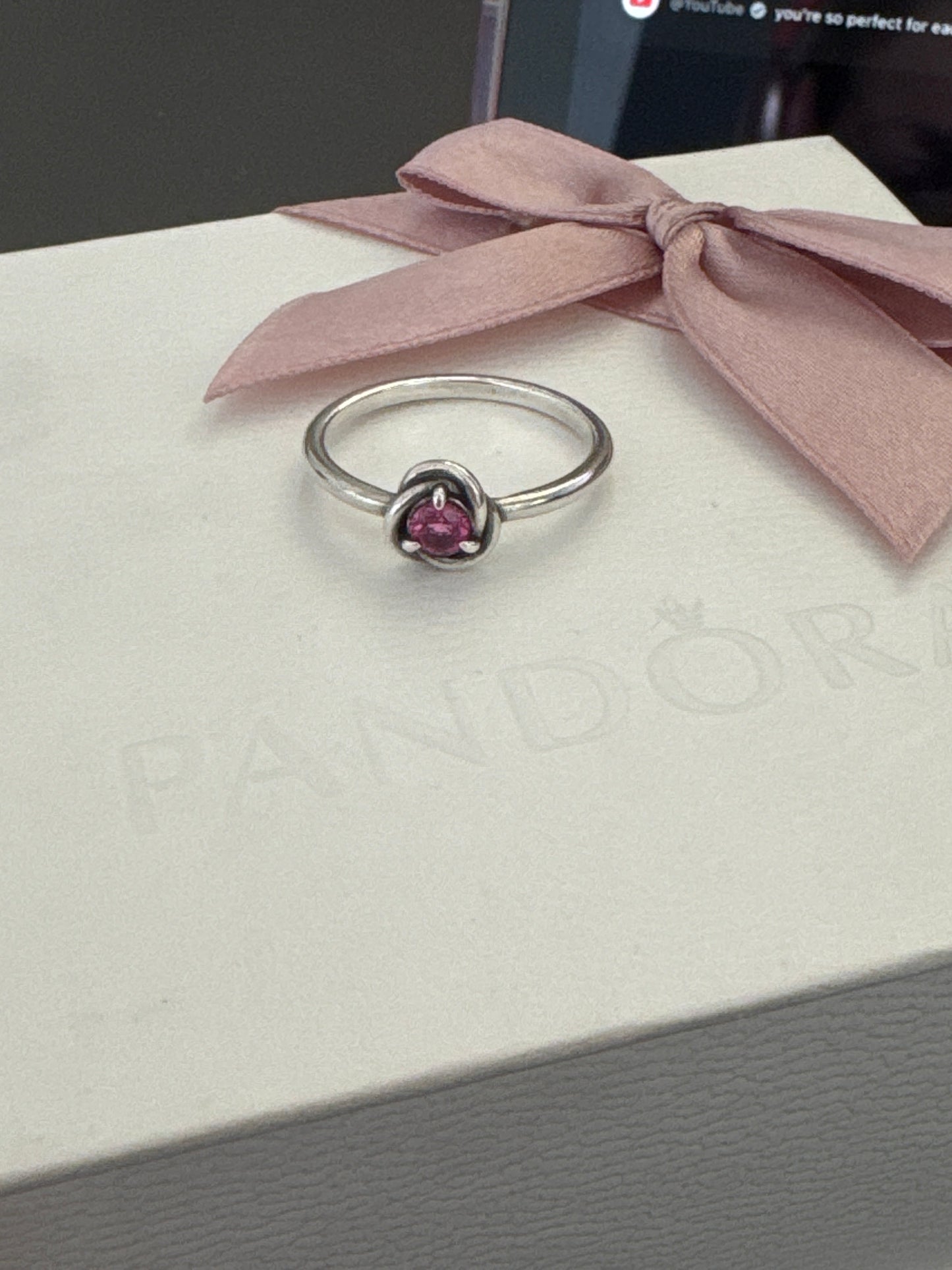 Genuine Pandora New Style Eternity Pink Ring Size 60