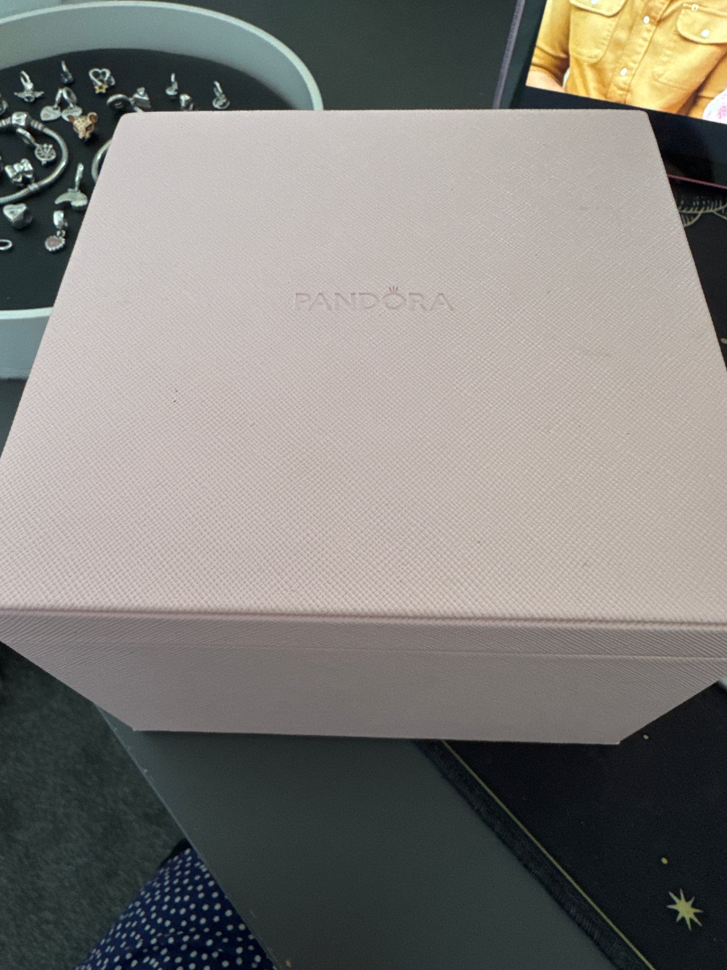 Genuine Pandora Medium Square Pink Travel Jewellery Storage Box UK ONLY