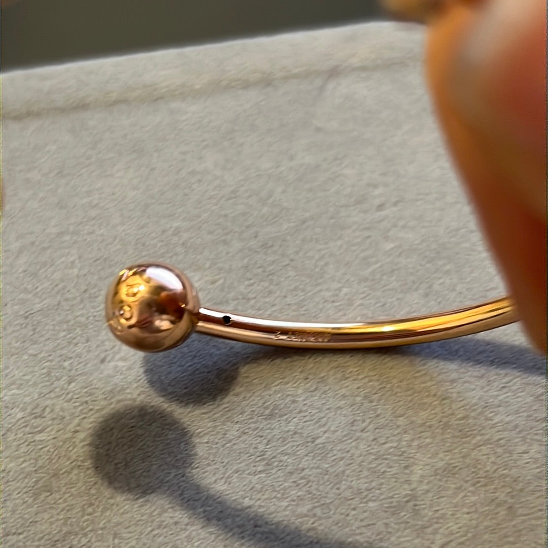 Genuine Pandora Rose Gold Open Torque Bangle Size 1 Small