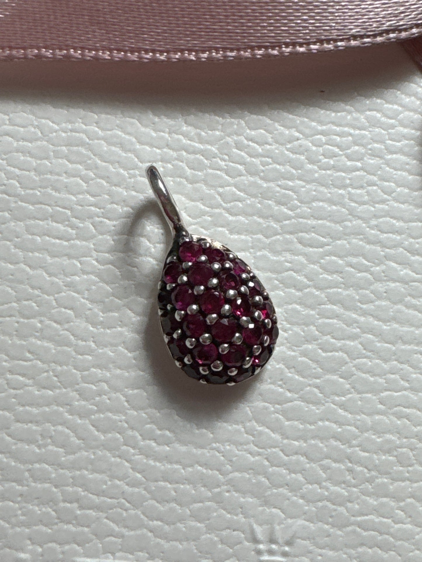 Genuine Thomas Sabo Dark Pink Teardrop Pendant Charm Dangle