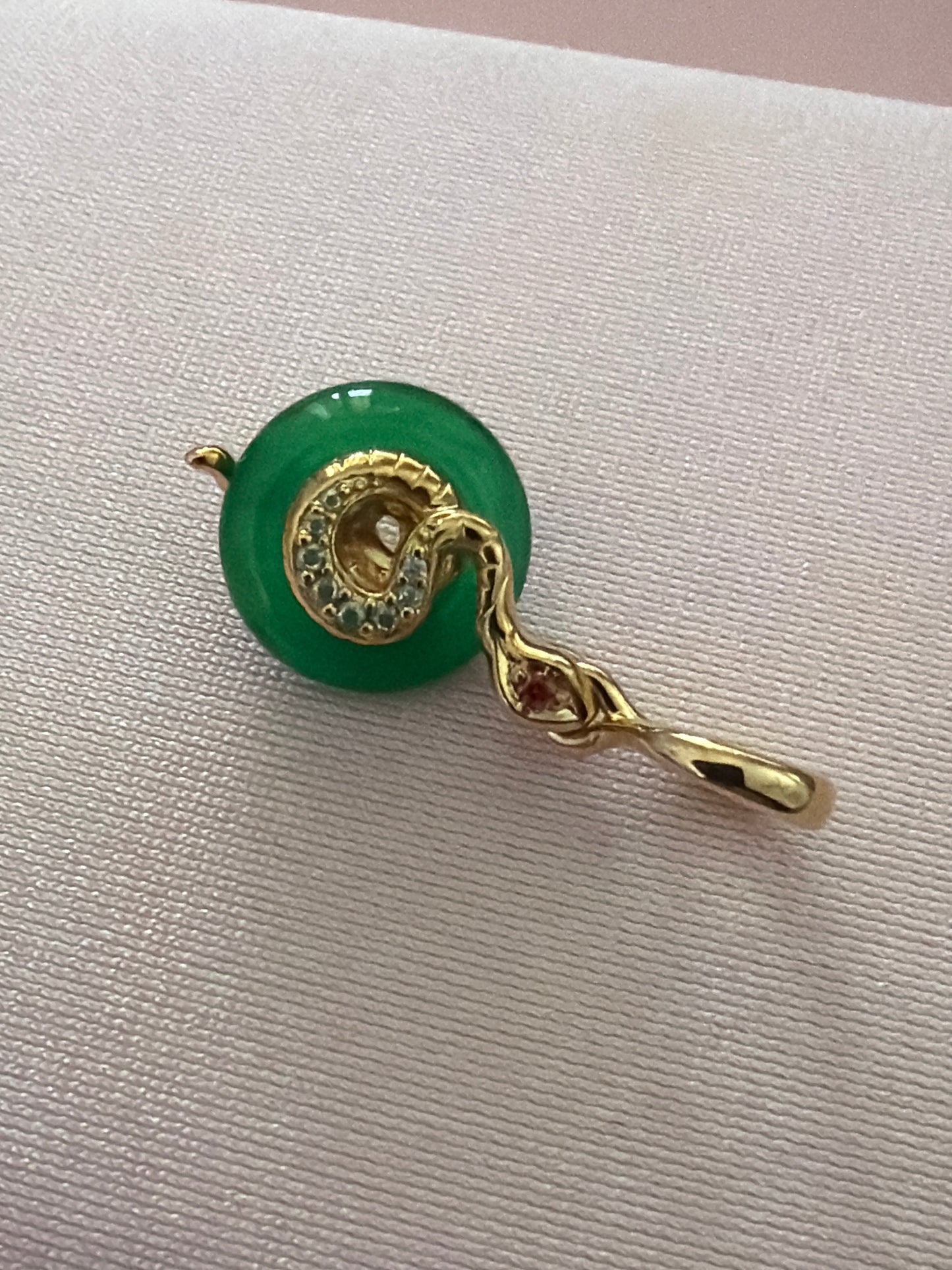 Genuine Pandora Snake Green Murano Glass Dangle Charm