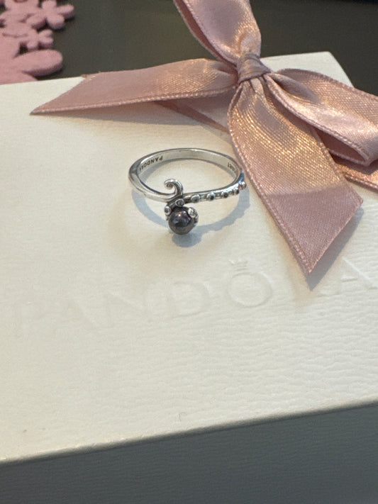 Genuine Pandora Disney Ursula Little Mermaid Grey Pearl Ring Size ..