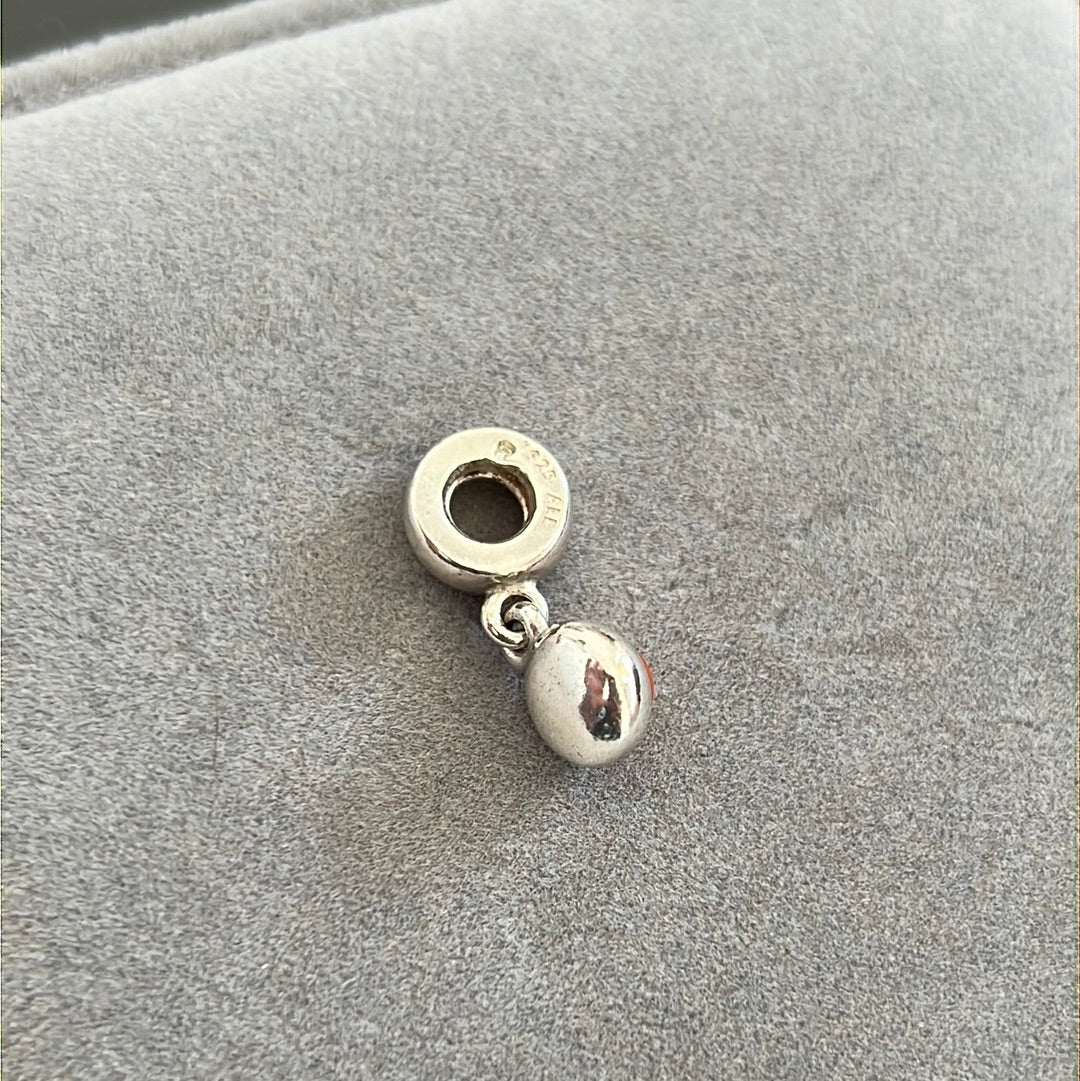 Genuine Pandora Carnelian Cabochon Stone Dangle Rare HTF Charm