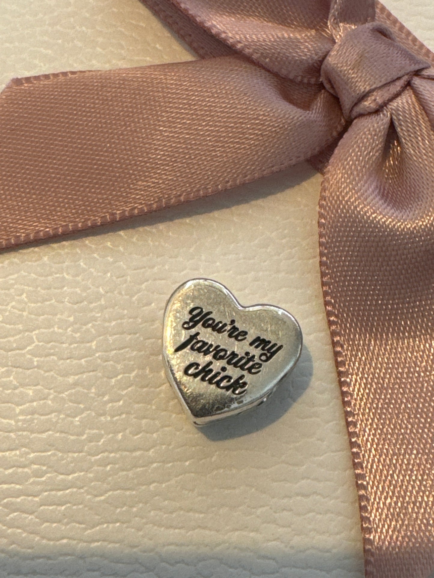 Genuine Pandora HTF 'You are my favourite chick' Enamel Heart Charm