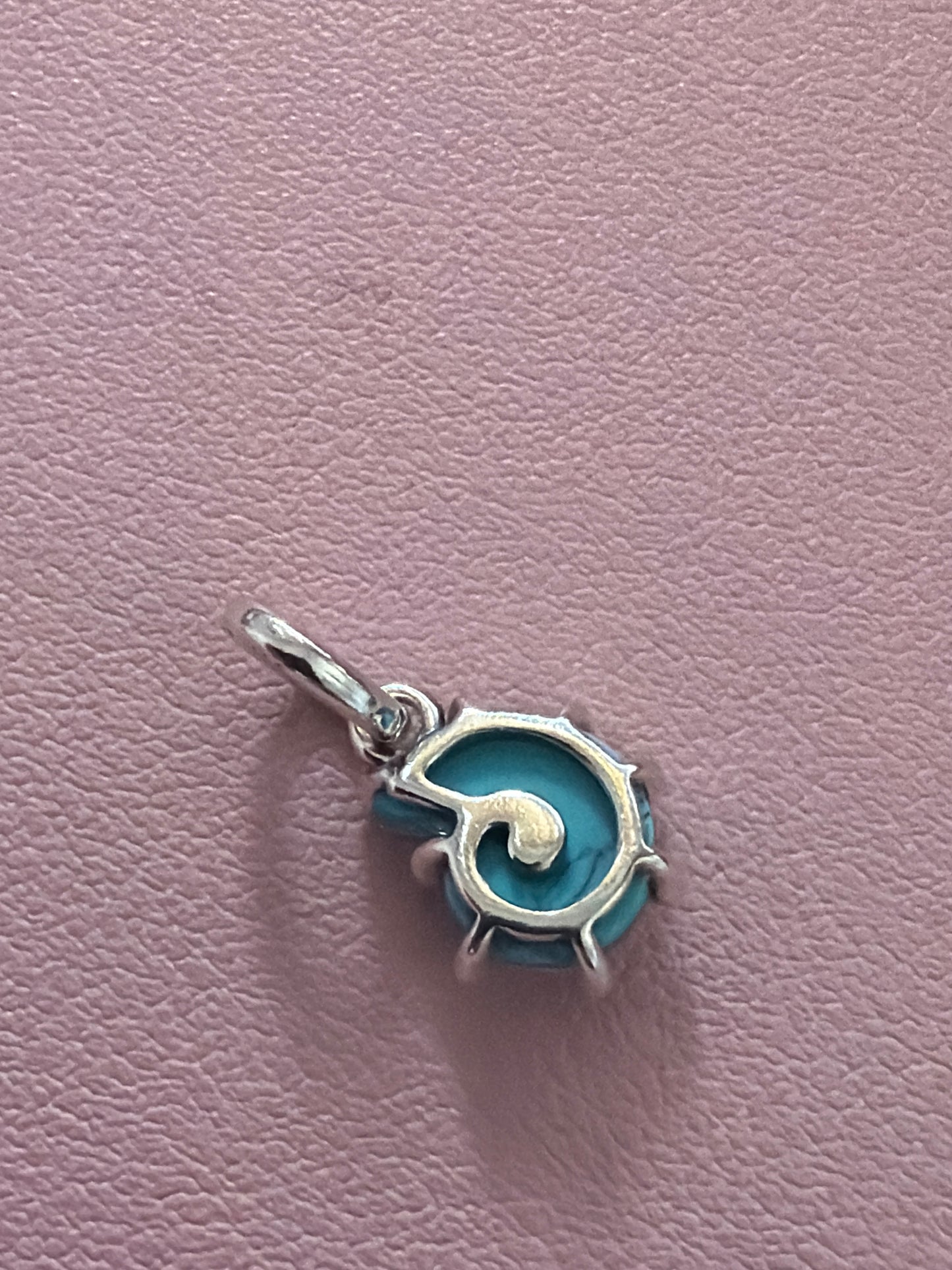 Genuine Pandora Blue Murano Glass Sea Snail Dangle Pendant Charm