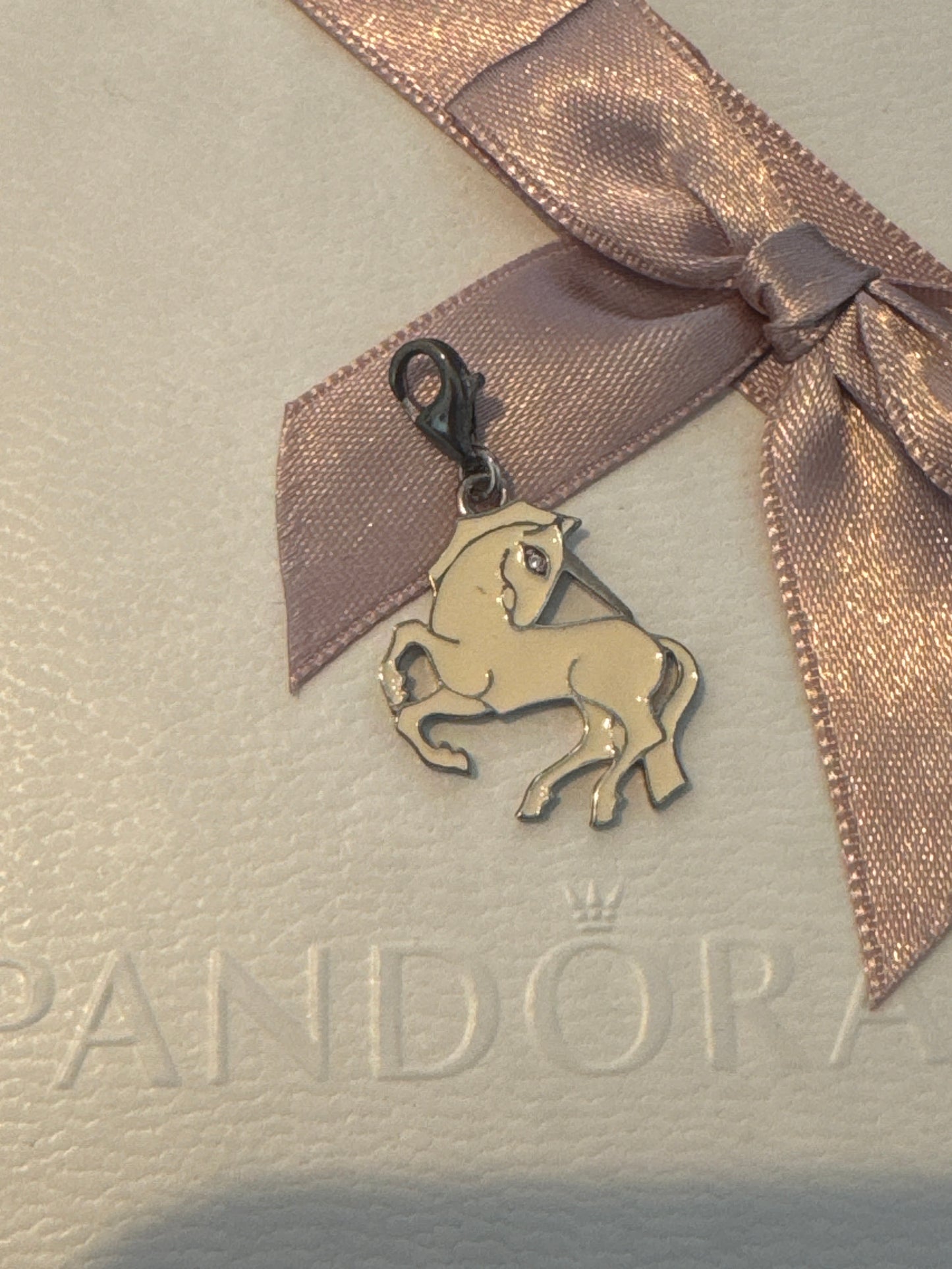 Genuine Thomas Sabo Enamel Silver Unicorn Openwork Flat Dangle Charm