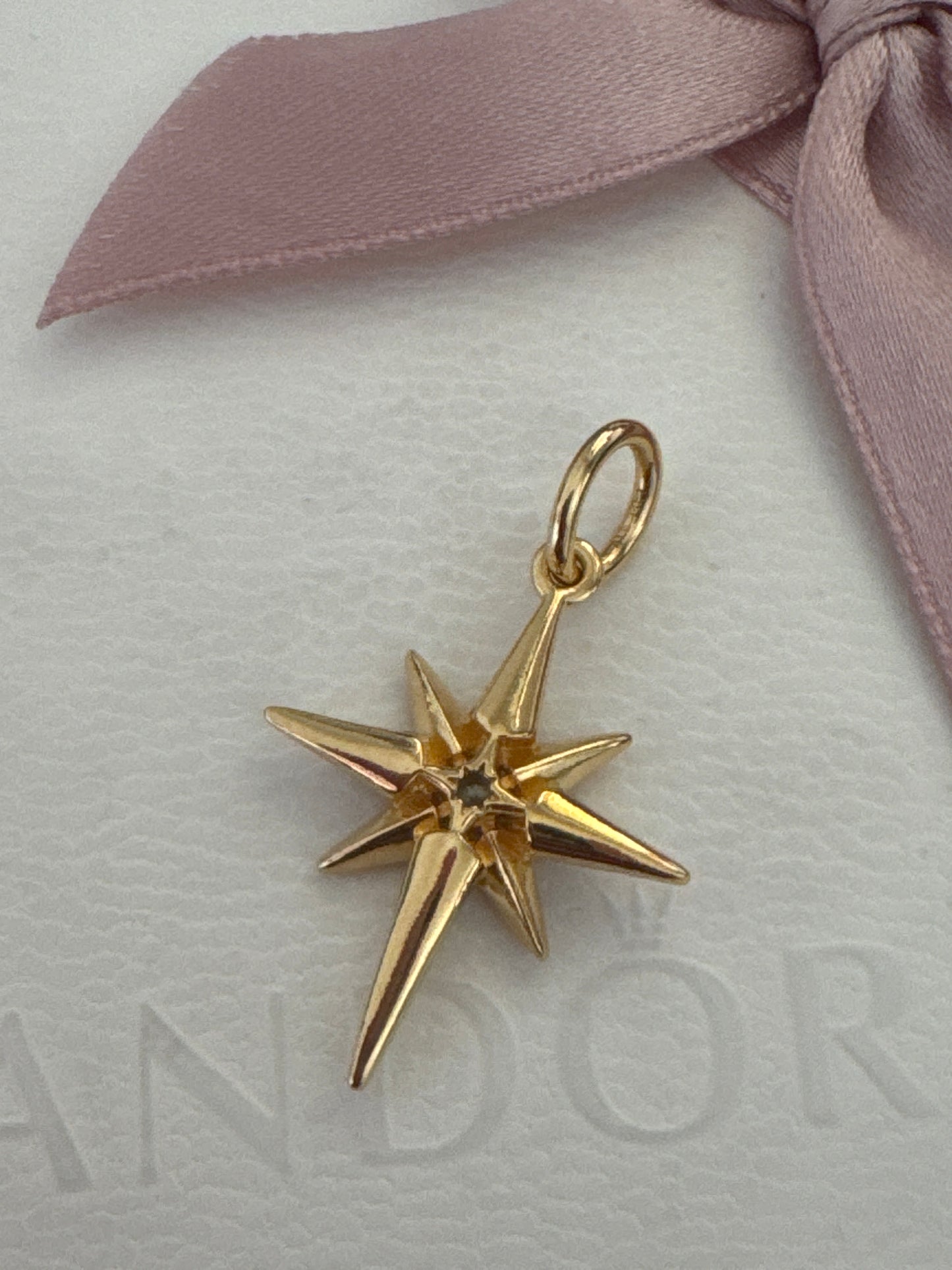 Genuine Pandora Shine Gold Plated North Star Large Pendant Charm
