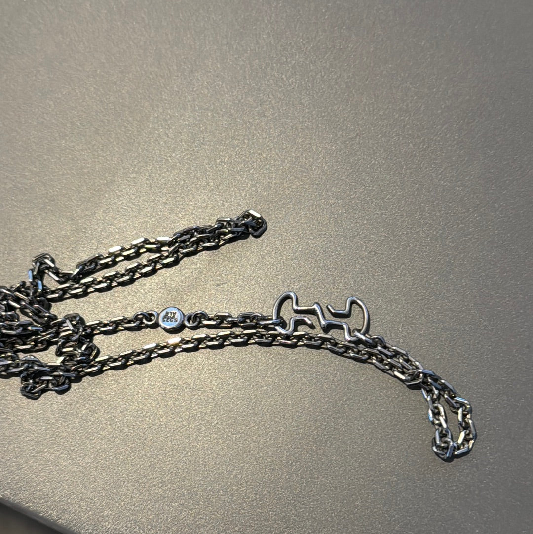 Genuine Pandora Gun Metal Oxidised Necklace with Hook Clasp 60cm RARE HTF