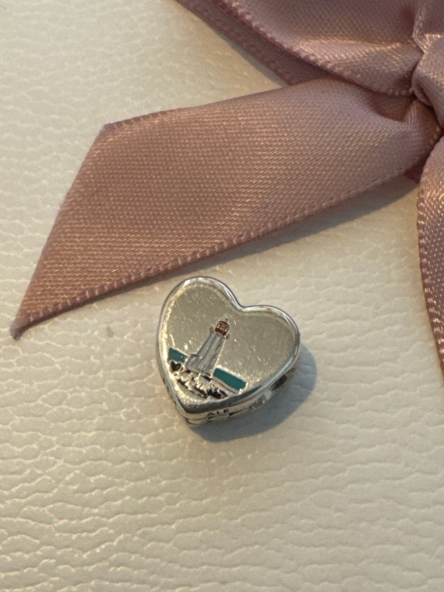 Genuine Pandora HTF Canada Lighthouse Enamel Heart Charm