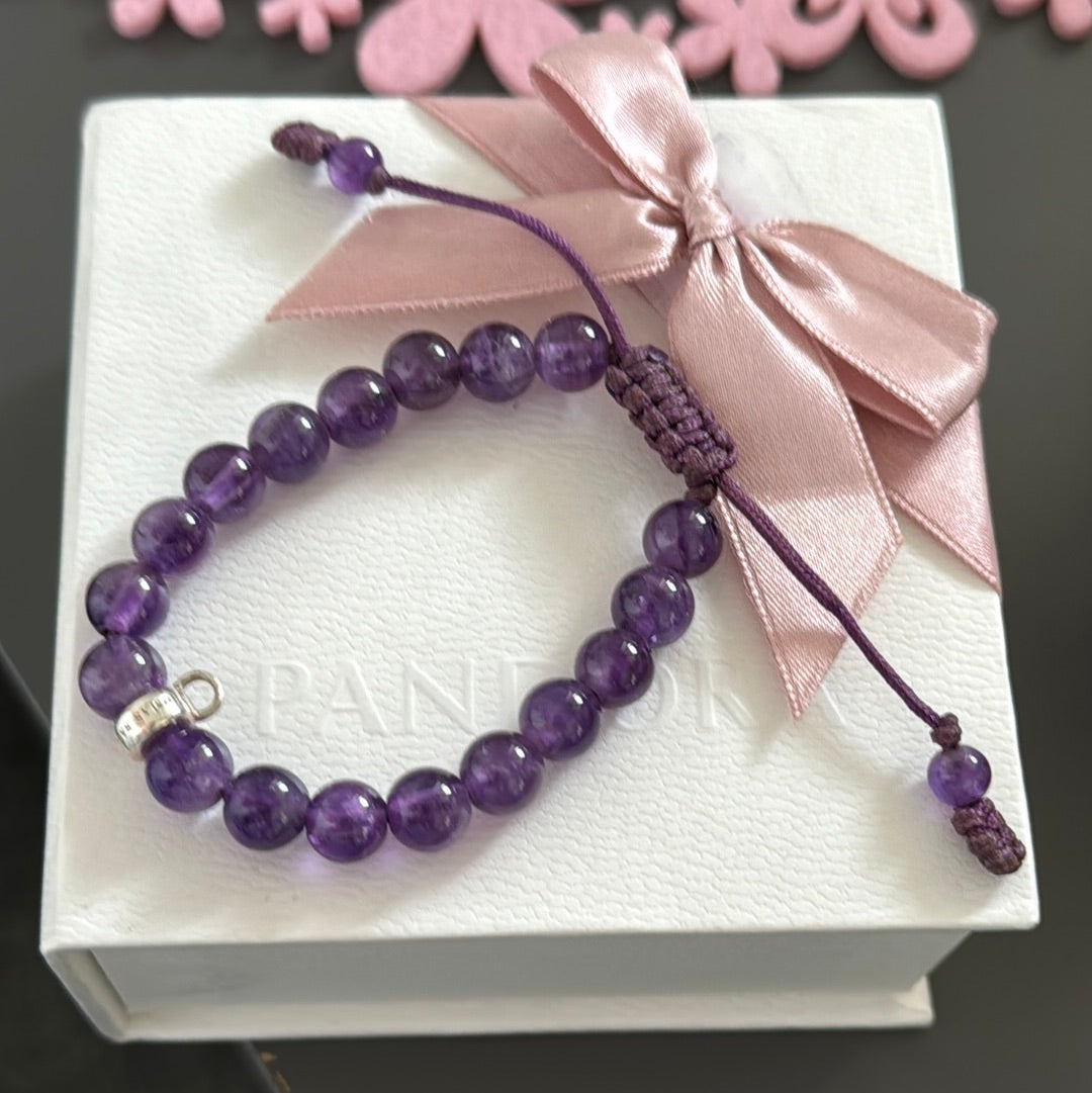 Genuine Thomas Sabo Amethyst Purple Stone Bracelet Slider Material Medium