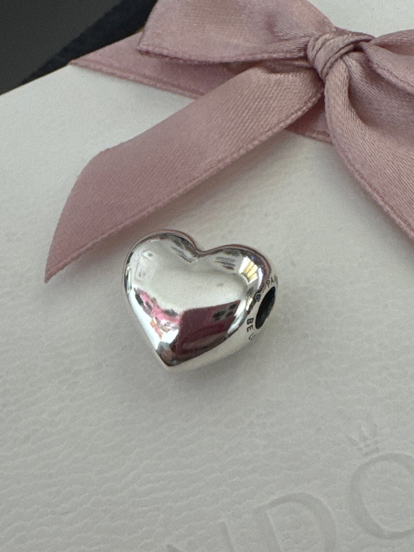 Genuine Pandora Be Love New Style Puffed Heart Engravable Charms Size..