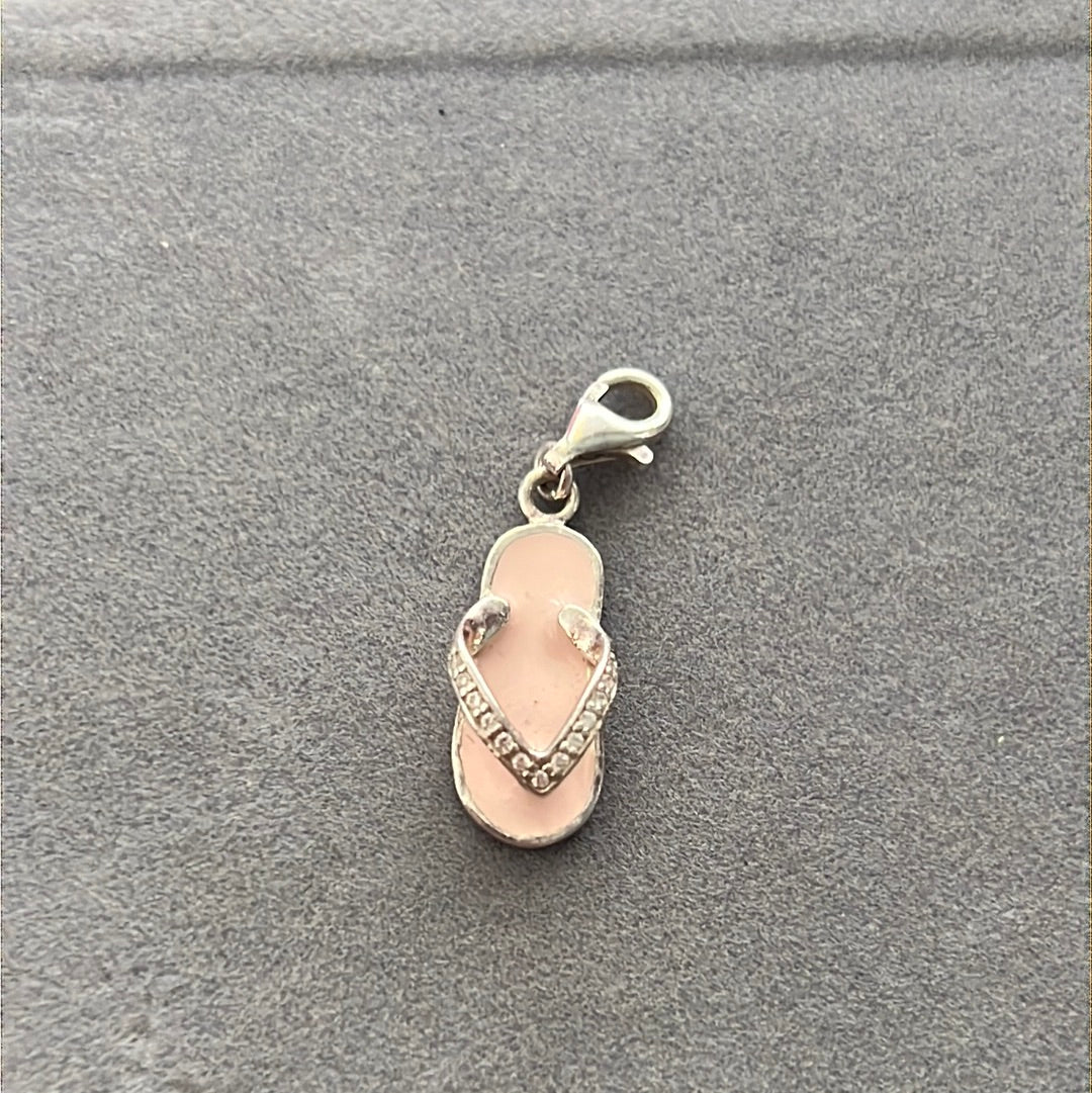 Thomas Sabo Flip Flop Summer Pink Enamel Clip Dangle