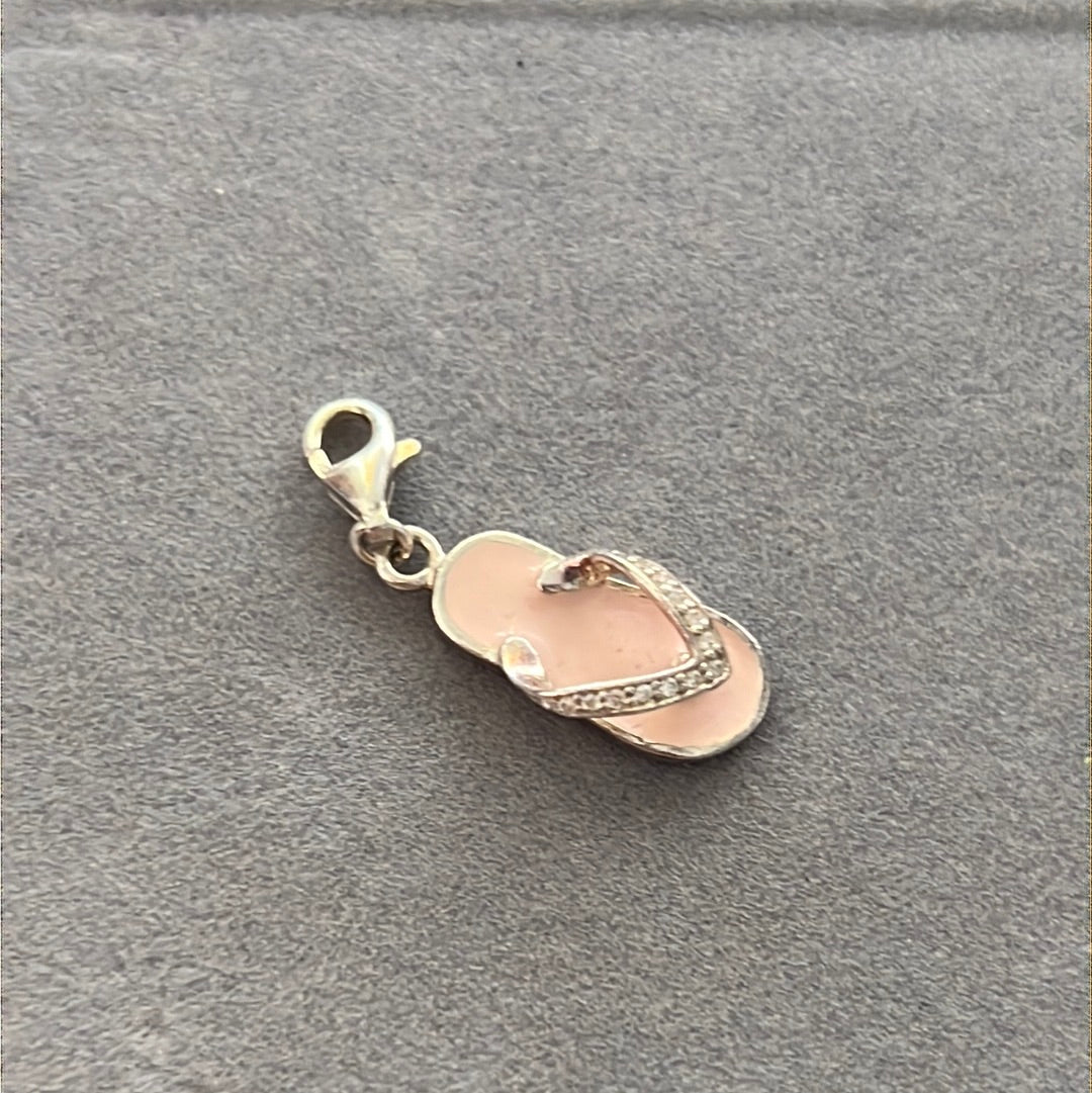 Thomas Sabo Flip Flop Summer Pink Enamel Clip Dangle