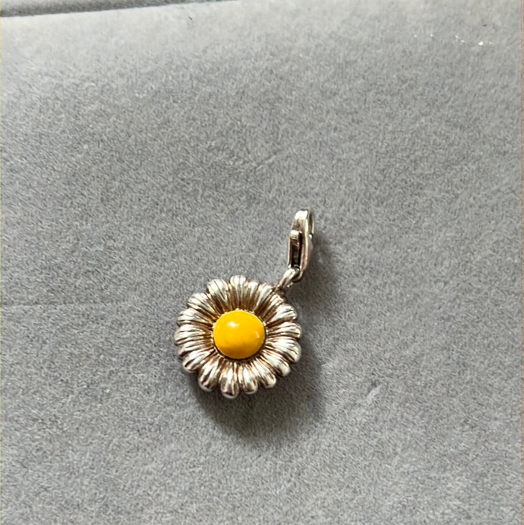Genuine Thomas Sabo Enamel Sunflower Daisy Flower Dangle Charm