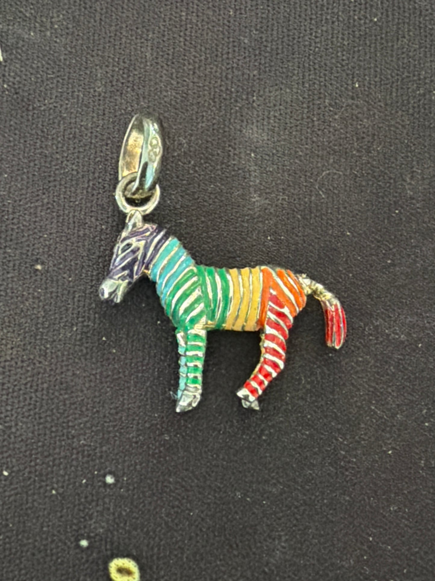 Genuine Thomas Sabo Enamel Colourful Stripe Zebra Dangle Charm RARE