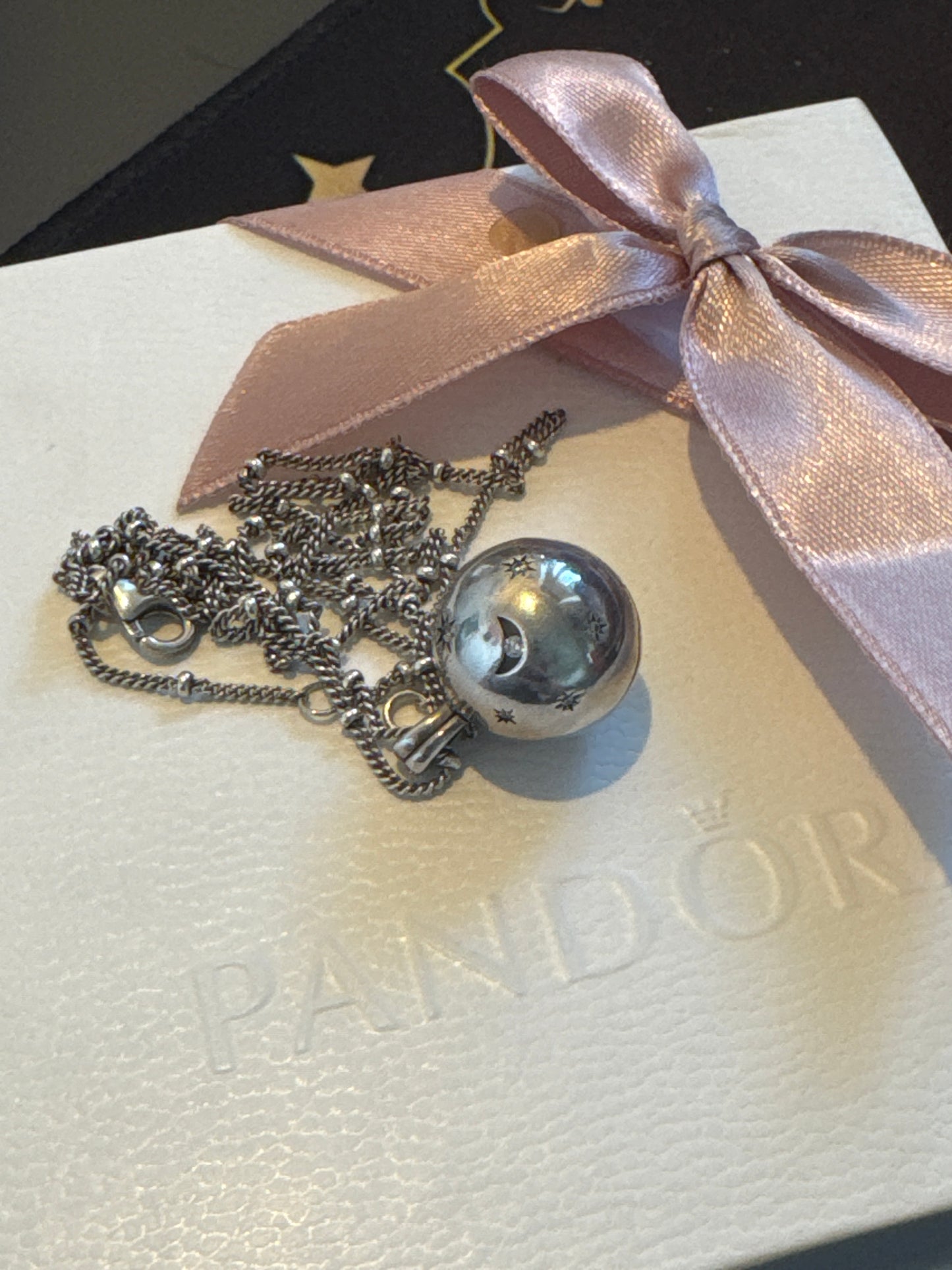 Genuine Pandora I Love You To The Moon And Back Pave Necklace Winter 2018