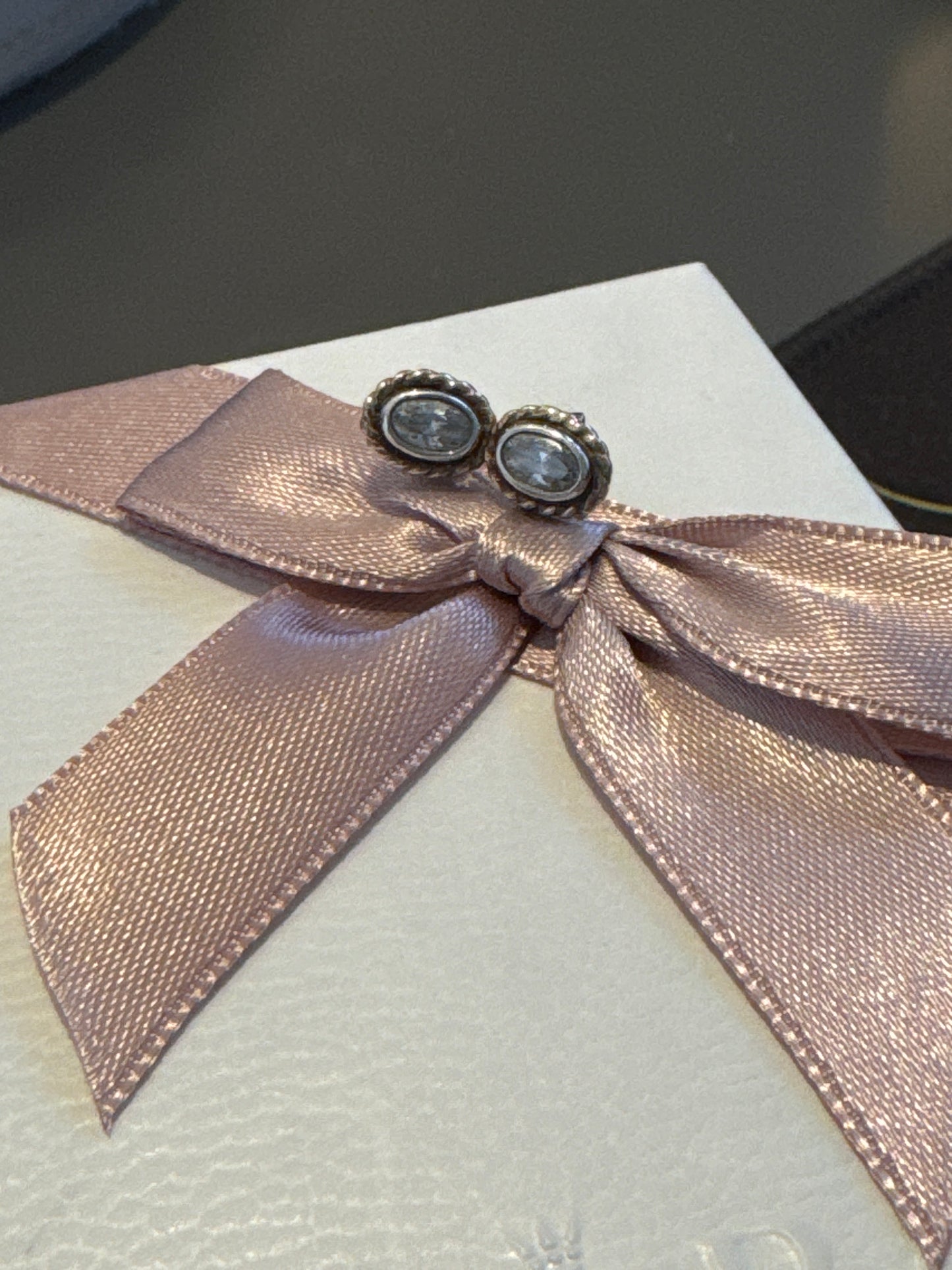 Genuine Pandora Hyper Rare Two Tone G585 Rope Earrings 29996cz