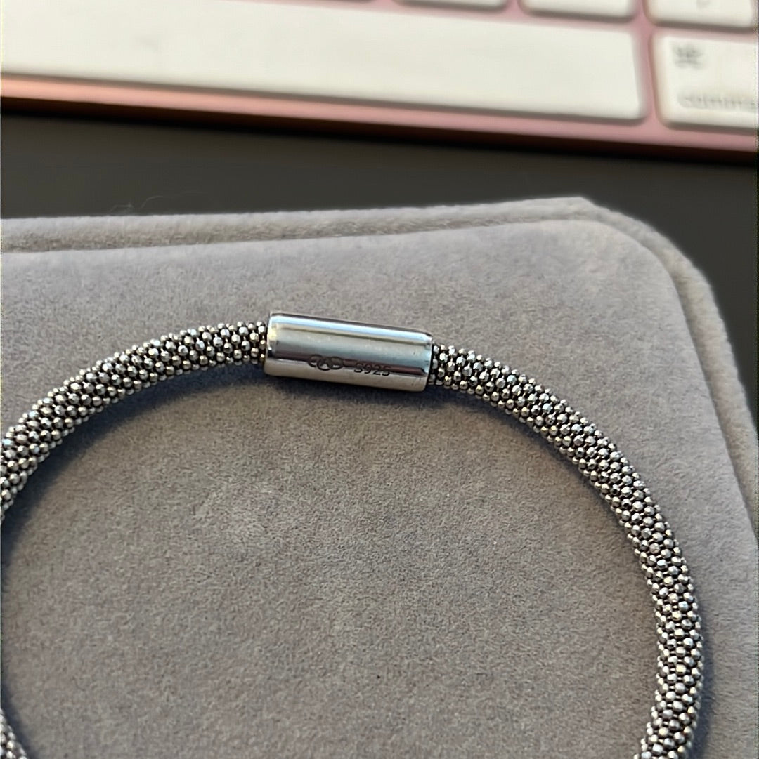 Genuine Links of London Pave and Mesh Charm Bracelet - Fits a wearer of 18-19cm