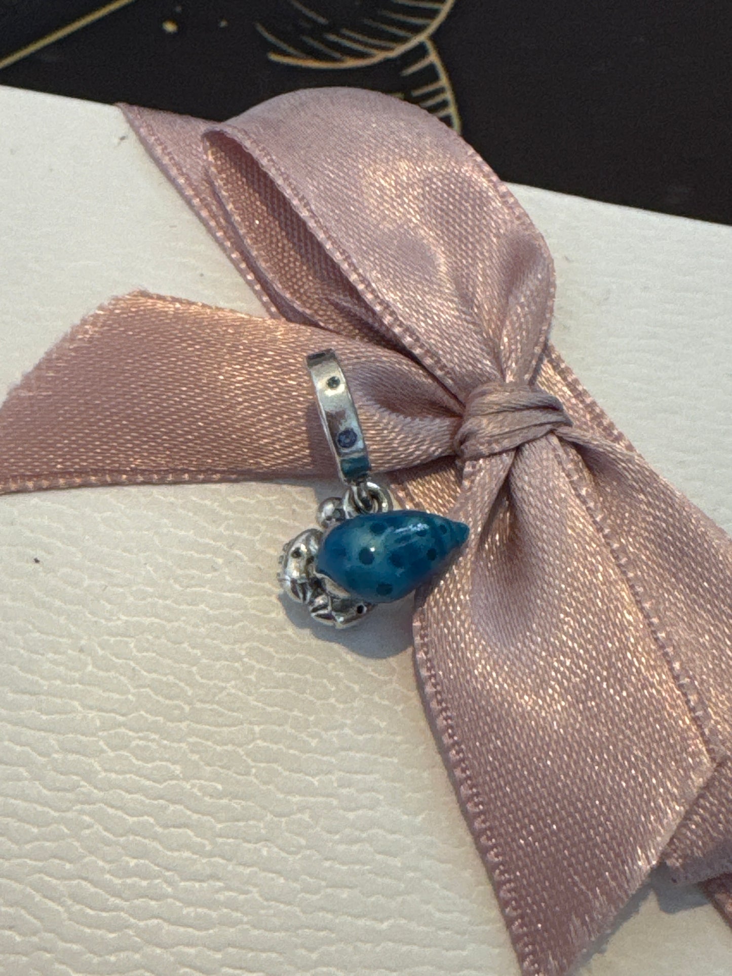 Genuine Pandora Blue Enamel Summer Hermit Crab Dangle Charm