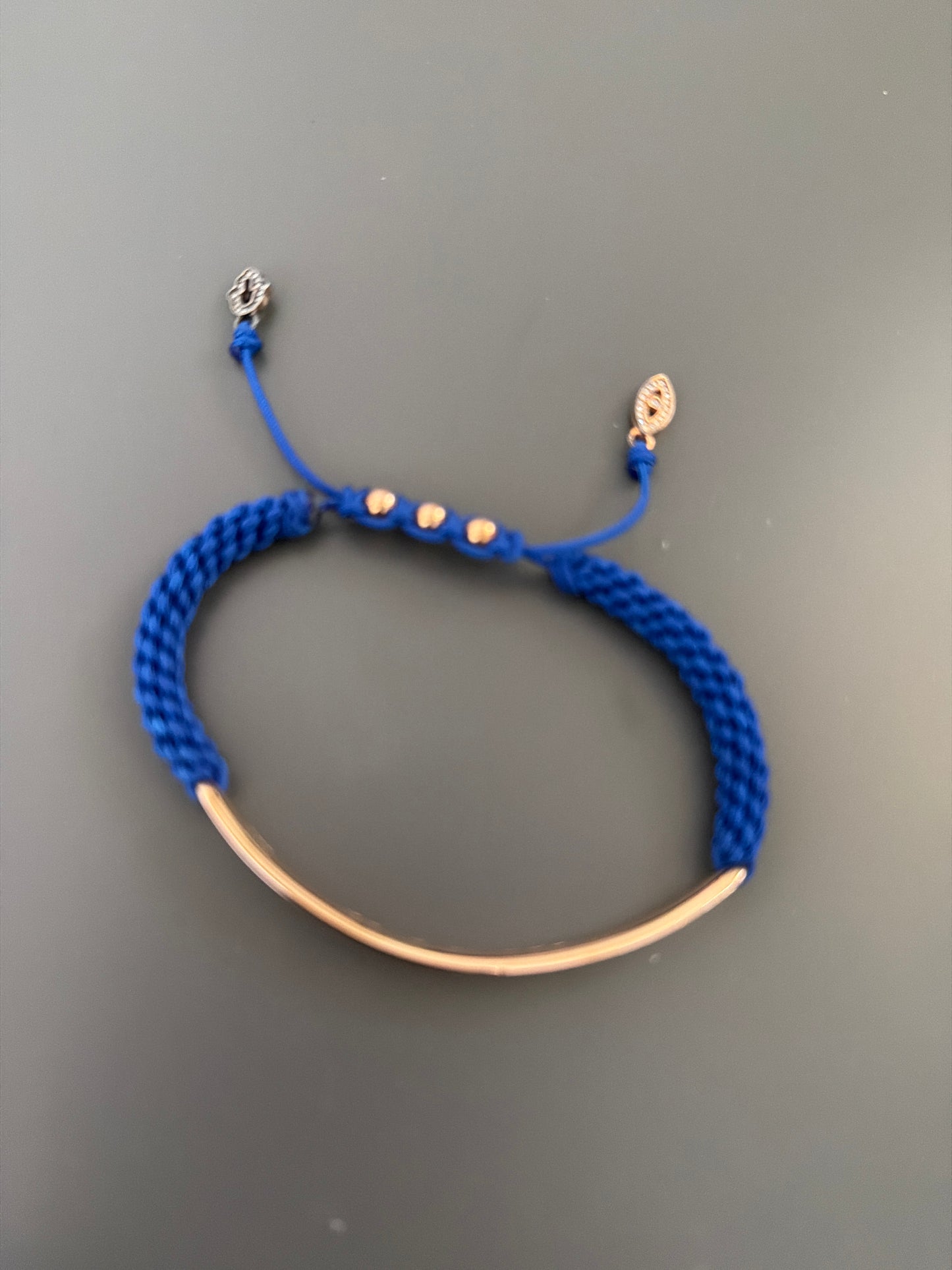Genuine Thomas Sabo Rose Gold/ Silver Love Bridge Blue Material Bangle