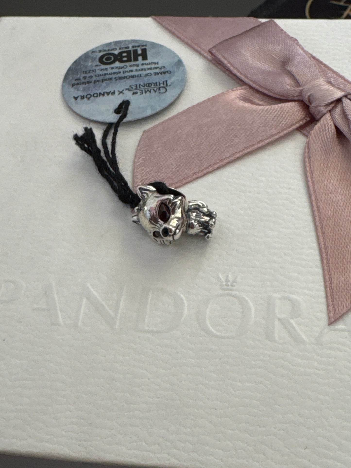 Genuine Pandora Game of Thrones Ghost Direwolf Animal Charm