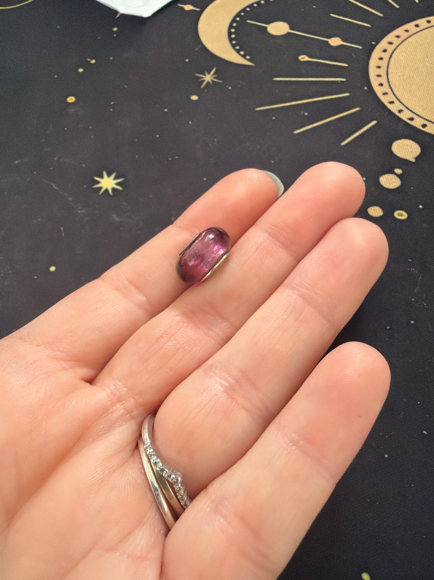 Genuine Chamilia Retired Purple Metallic Murano Glass Charm