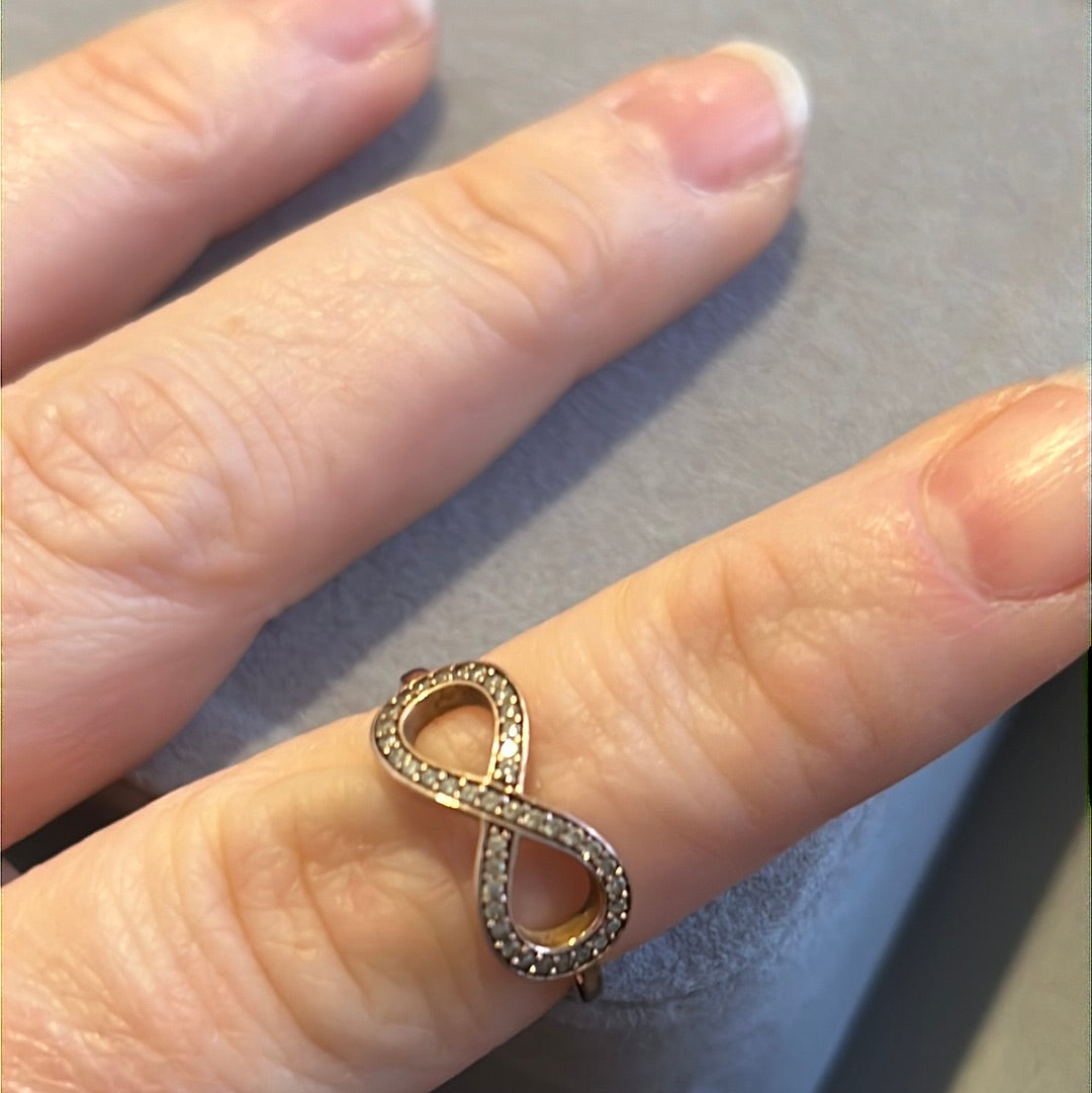 Genuine Thomas Sabo Rose Gold Pave Infinity Ring Size 54