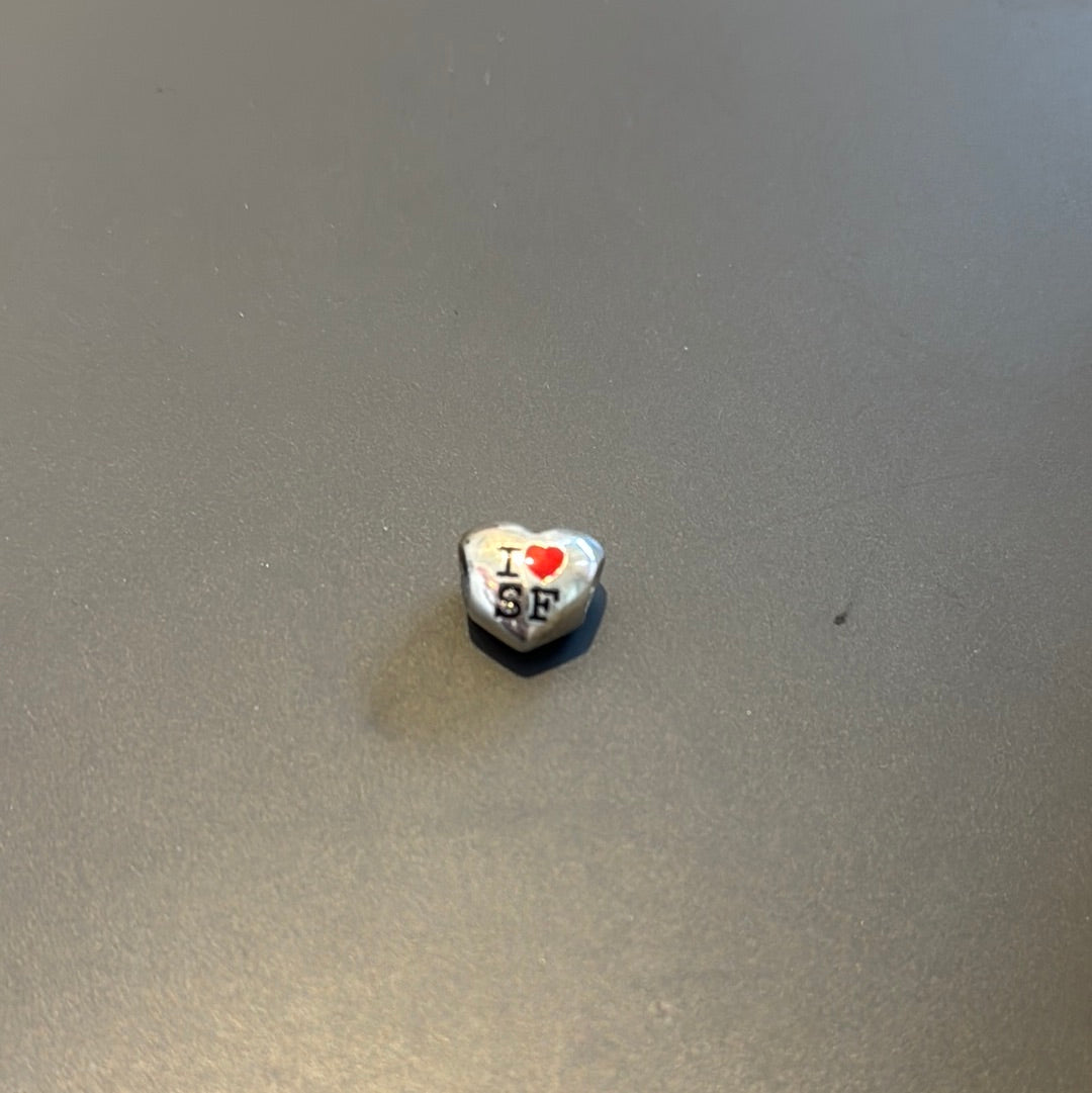 Genuine Pandora USA San Fransisco Enamel Heart Travel Charm RARE HTF