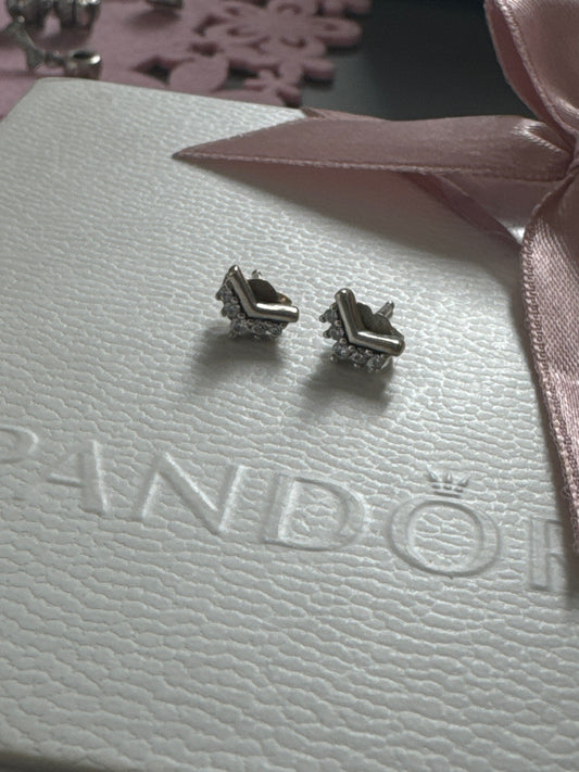 Genuine Pandora Fairytale Tiara Regal Stud Earrings