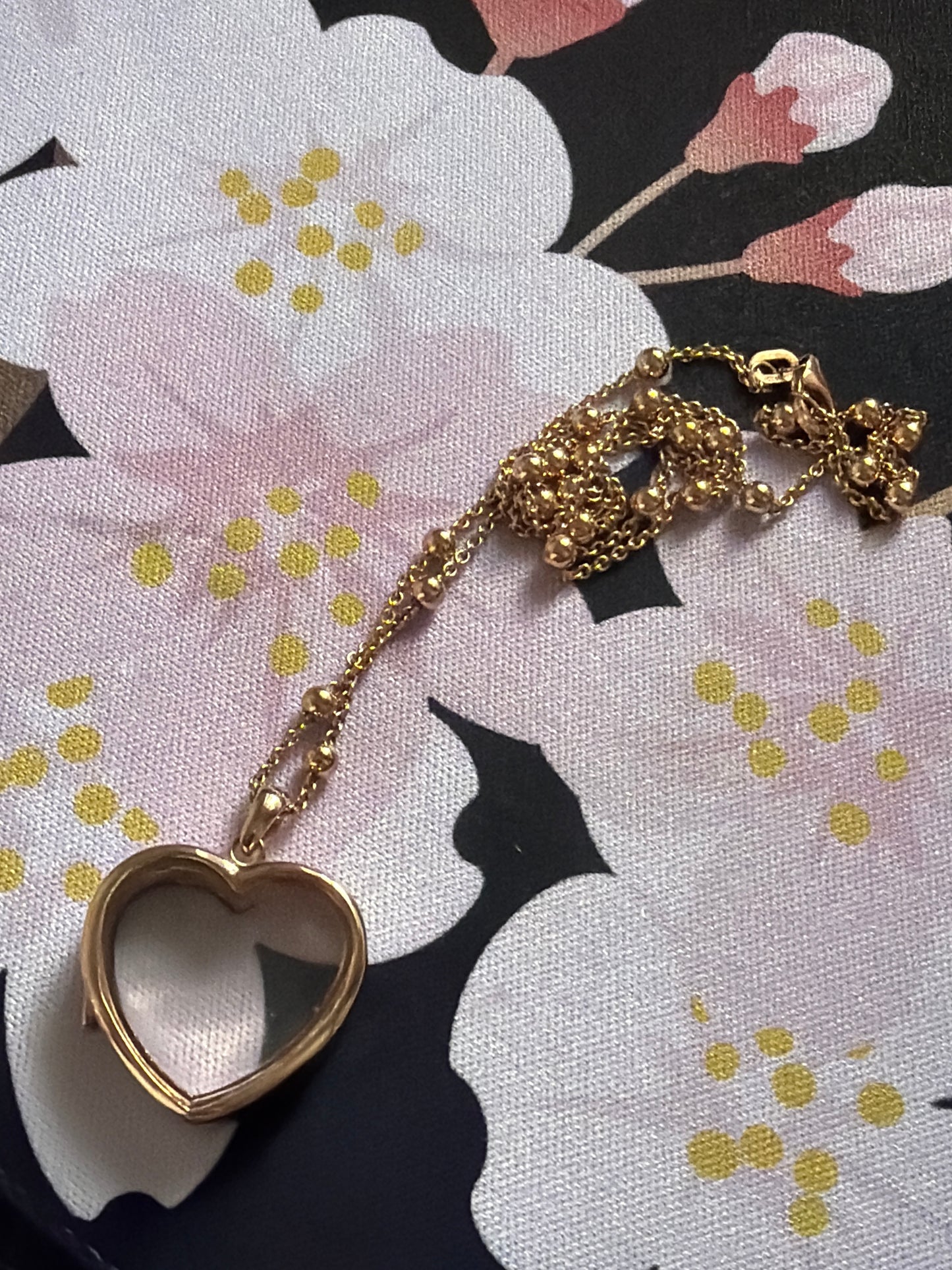 Genuine Hot Diamond Rose Gold Anaiz Memory/ Petite Locket Heart Necklace With Rose Gold Hot Diamond Beaded Chain