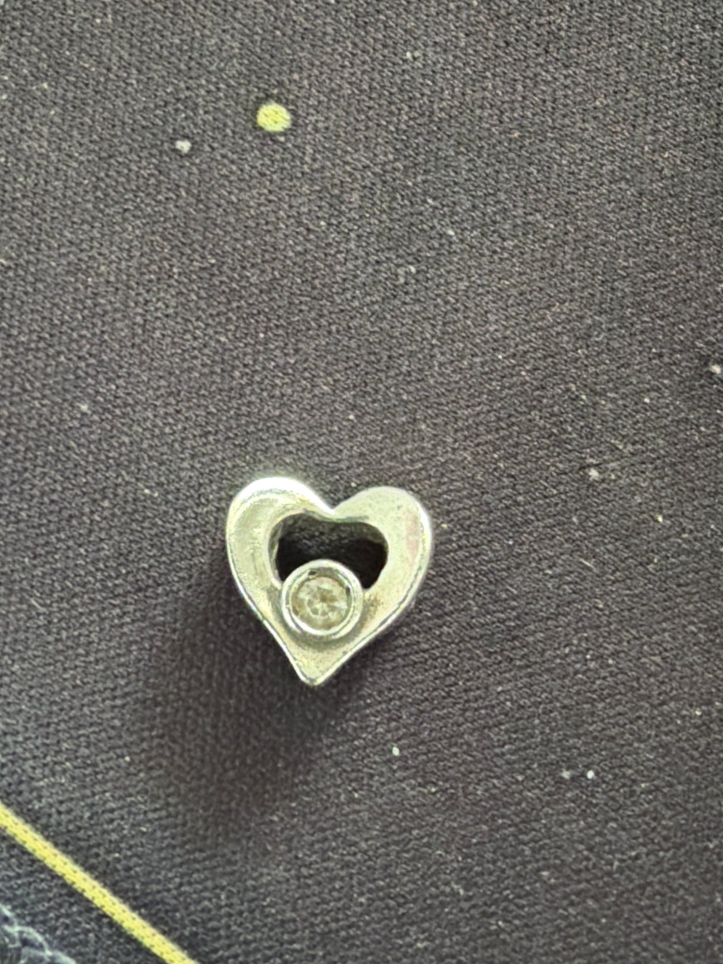 Genuine Chamilia Open Work Heart Charm Clear CZ