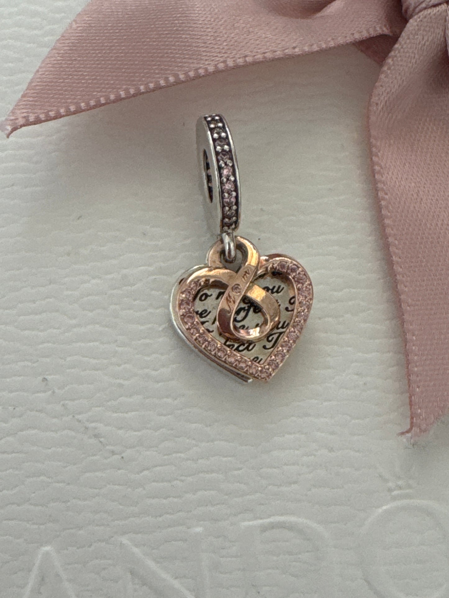 Genuine Pandora Rose Gold Mum You Are Perfect Dangle Pave Charm