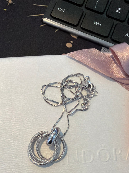 Genuine Links of London Aura Triple Rings Necklace