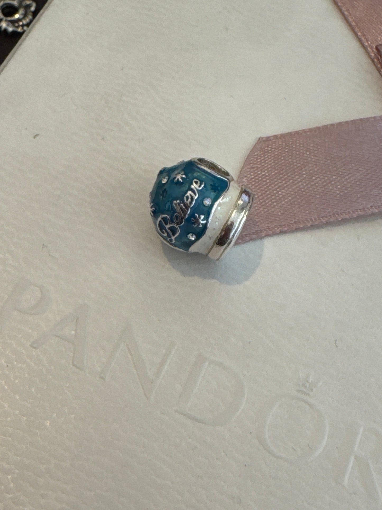 Genuine Chamilia Snowman Snow Globe Enamel Charm