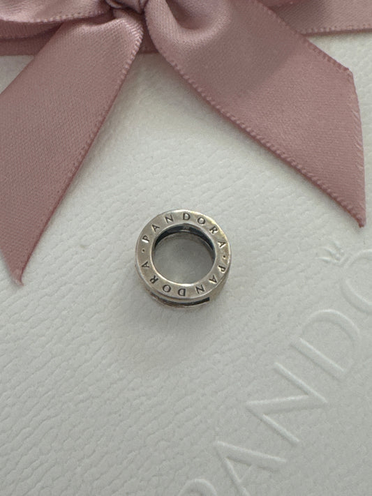 Genuine Pandora Plain Silver Logo Circle Reflexions Clip Charm