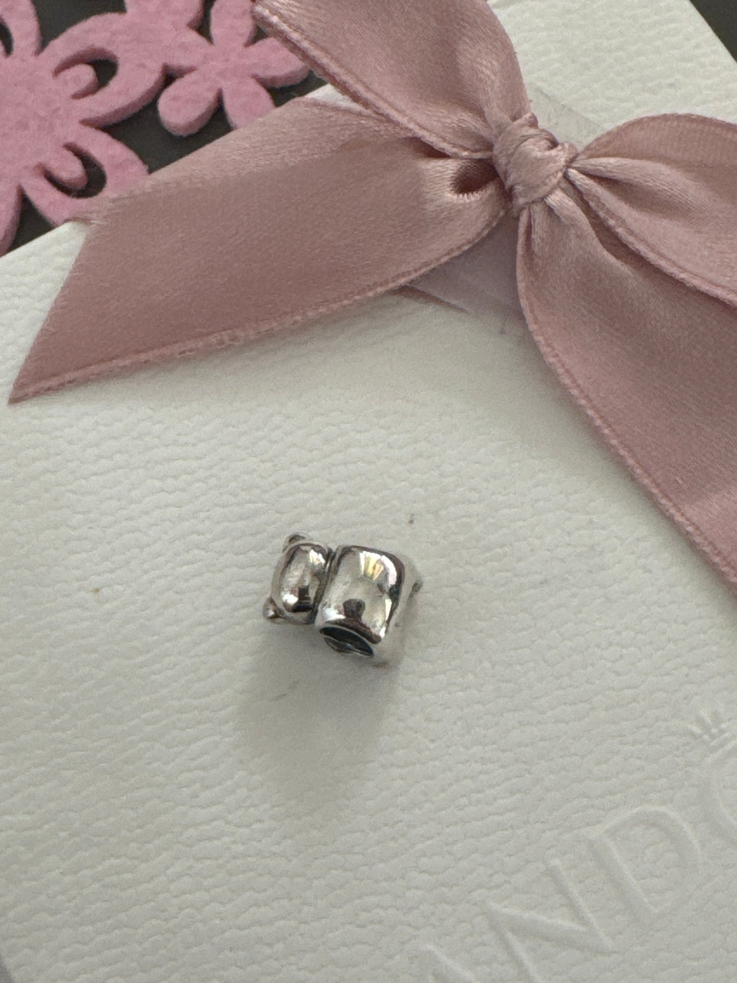 Genuine Pandora Bear With Golden Heart Two Tone Heart Charm