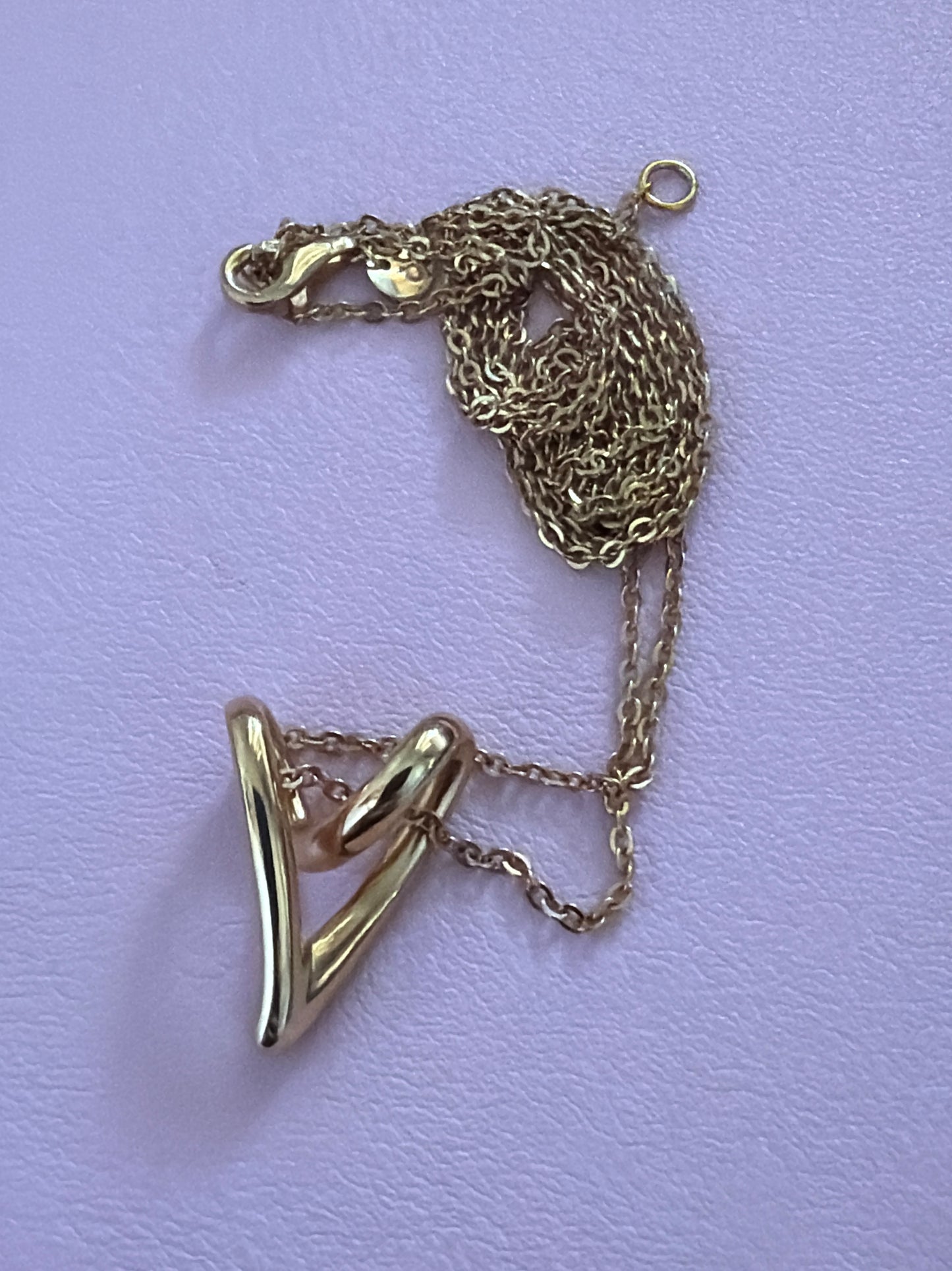Genuine Pandora Shine Gold Organically Shaped Heart Necklace