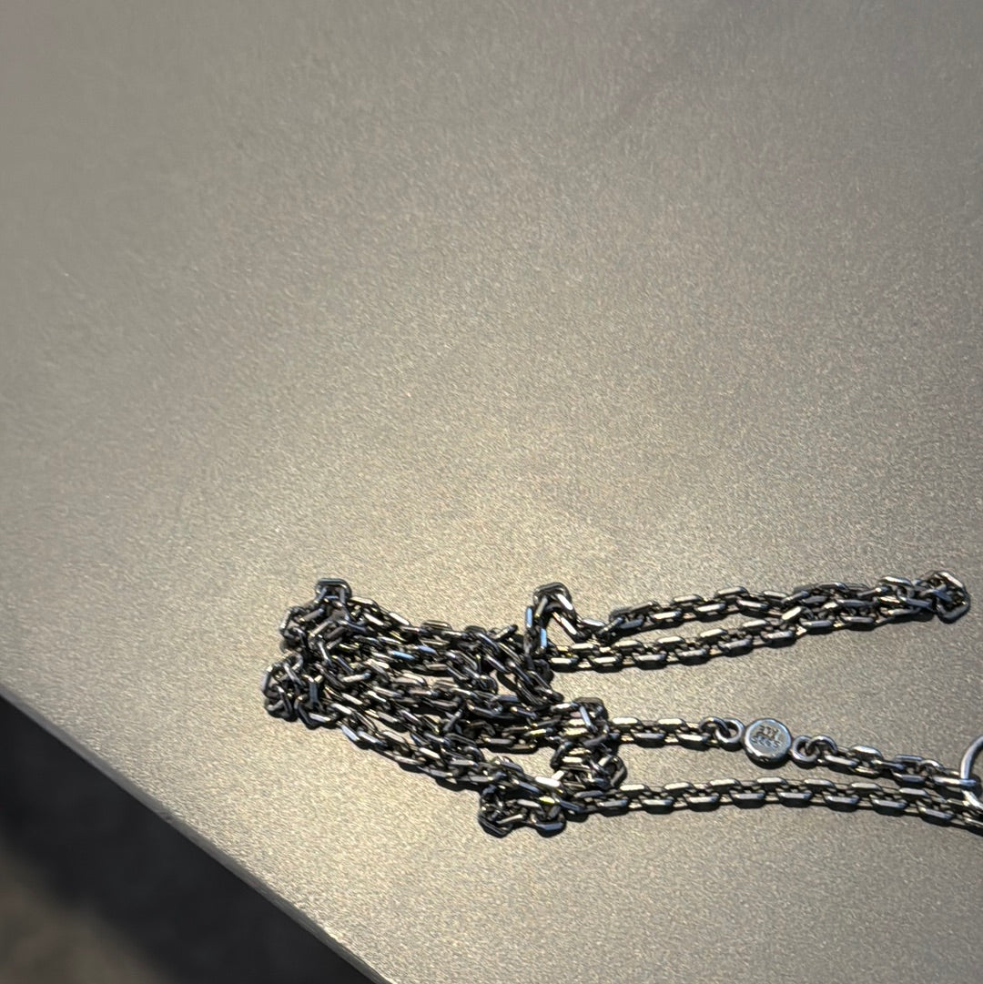 Genuine Pandora Gun Metal Oxidised Necklace with Hook Clasp 60cm RARE HTF