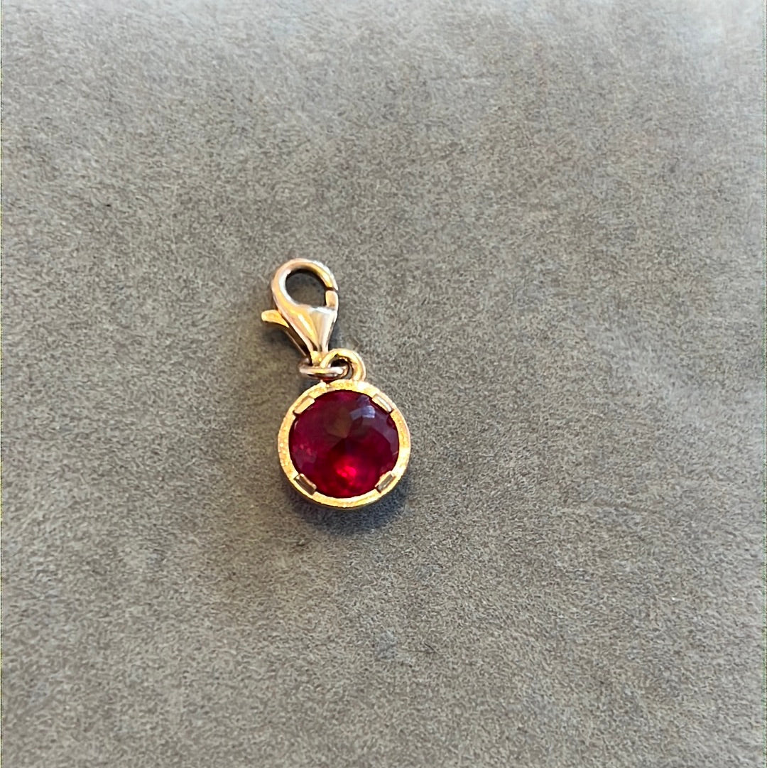 Genuine Thomas Sabo Rose Gold Garnet/ Ruby January/ July Birthstone Dangle Charm