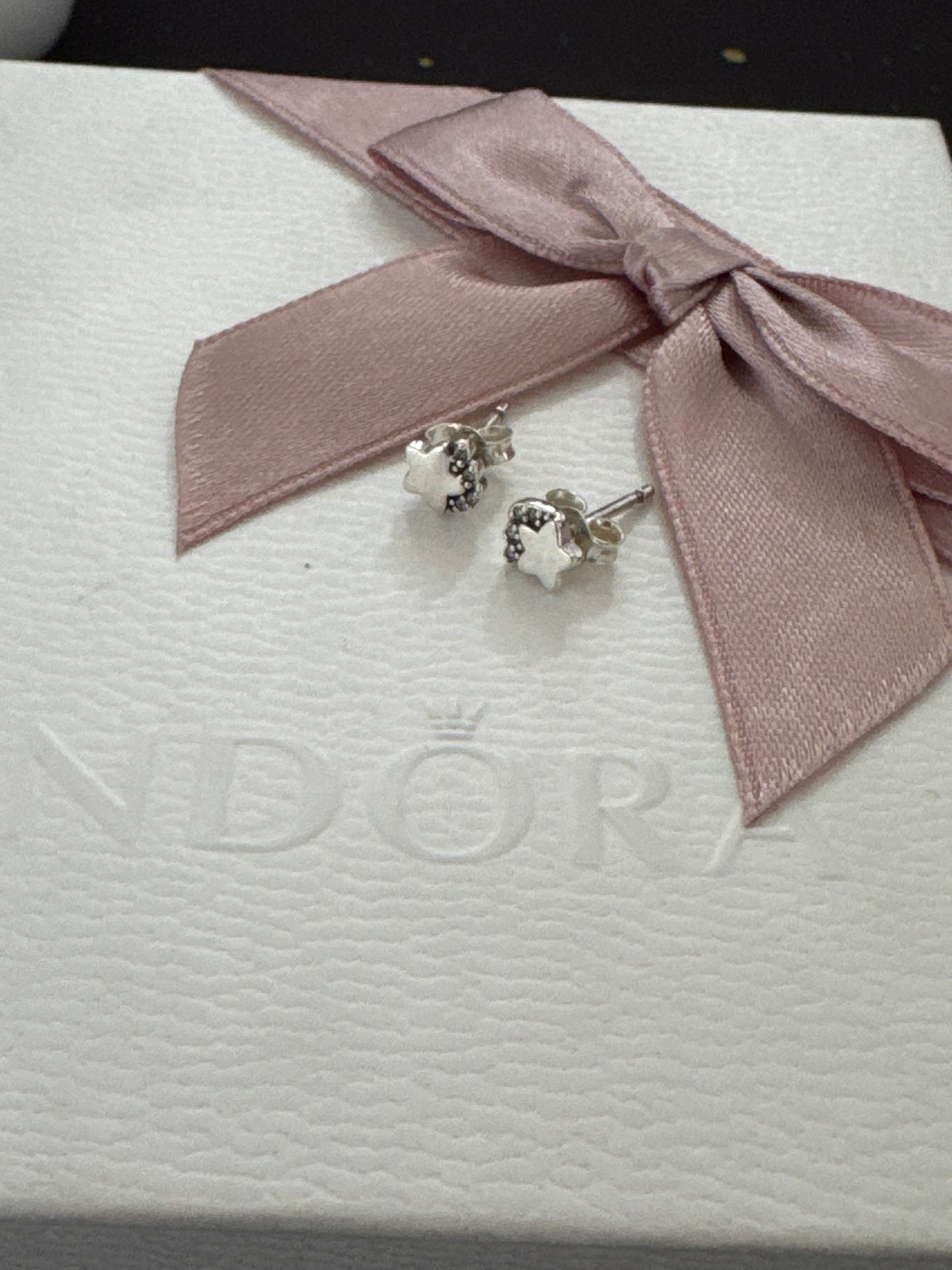 Genuine Pandora Pave Star Tiny ME Earrings Studs