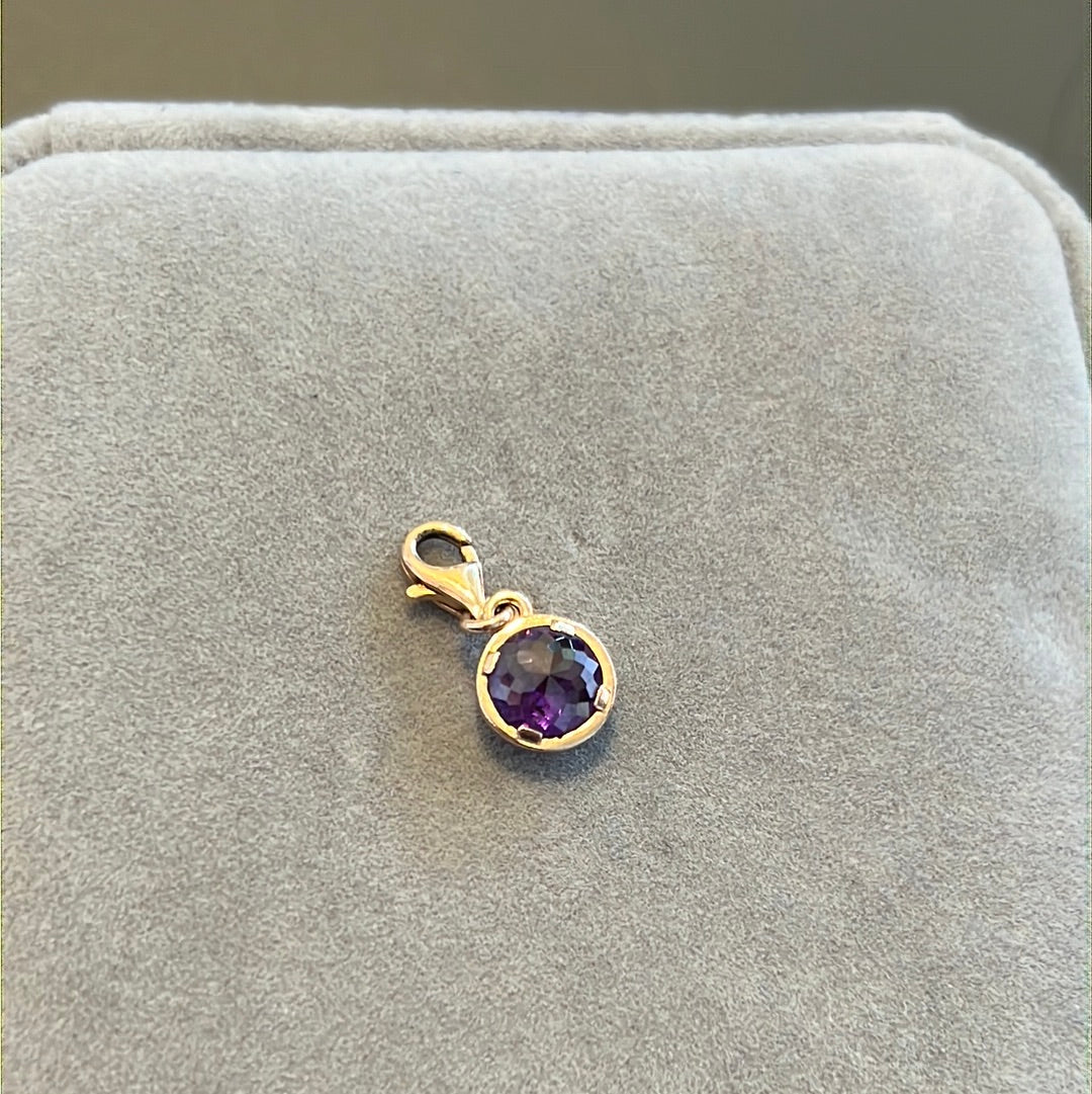 Genuine Thomas Sabo Rose Gold Purple Amethyst February  Birthstone Dangle Charm