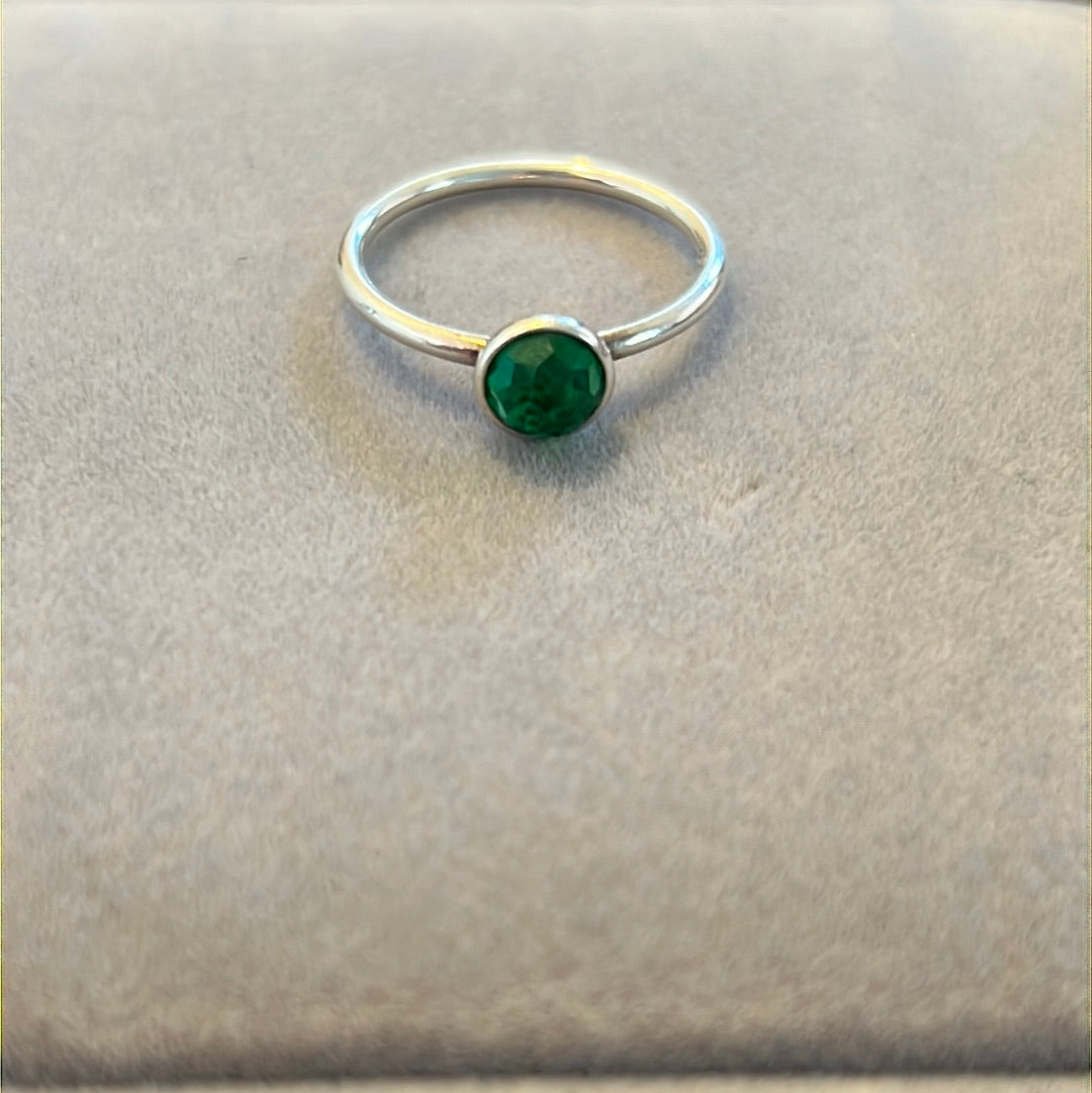 Genuine Pandora May Green Birthstone Ring 56
